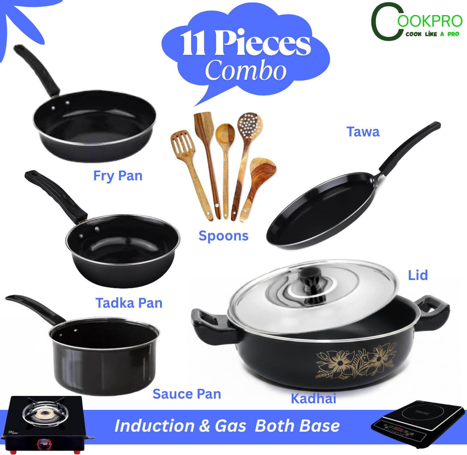 Image of Khaitan Orfin 2200 W Induction Cooktop Push Button (Black, KO-432)