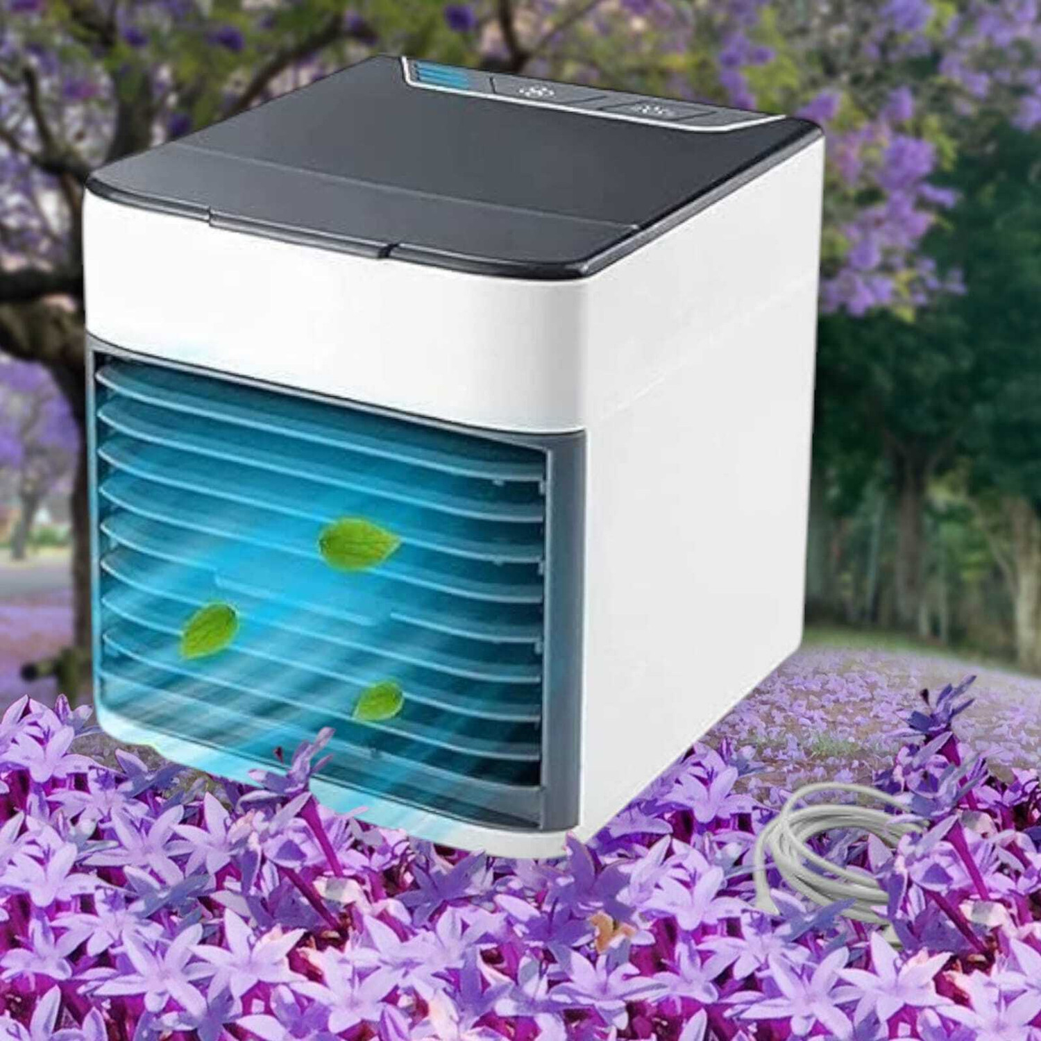 Image of WEOROVE Portable Mini Air Cooler with RGB LED Light, Remote Control & Humidifier Cooling Fan All in one Cooler (Multicolor)