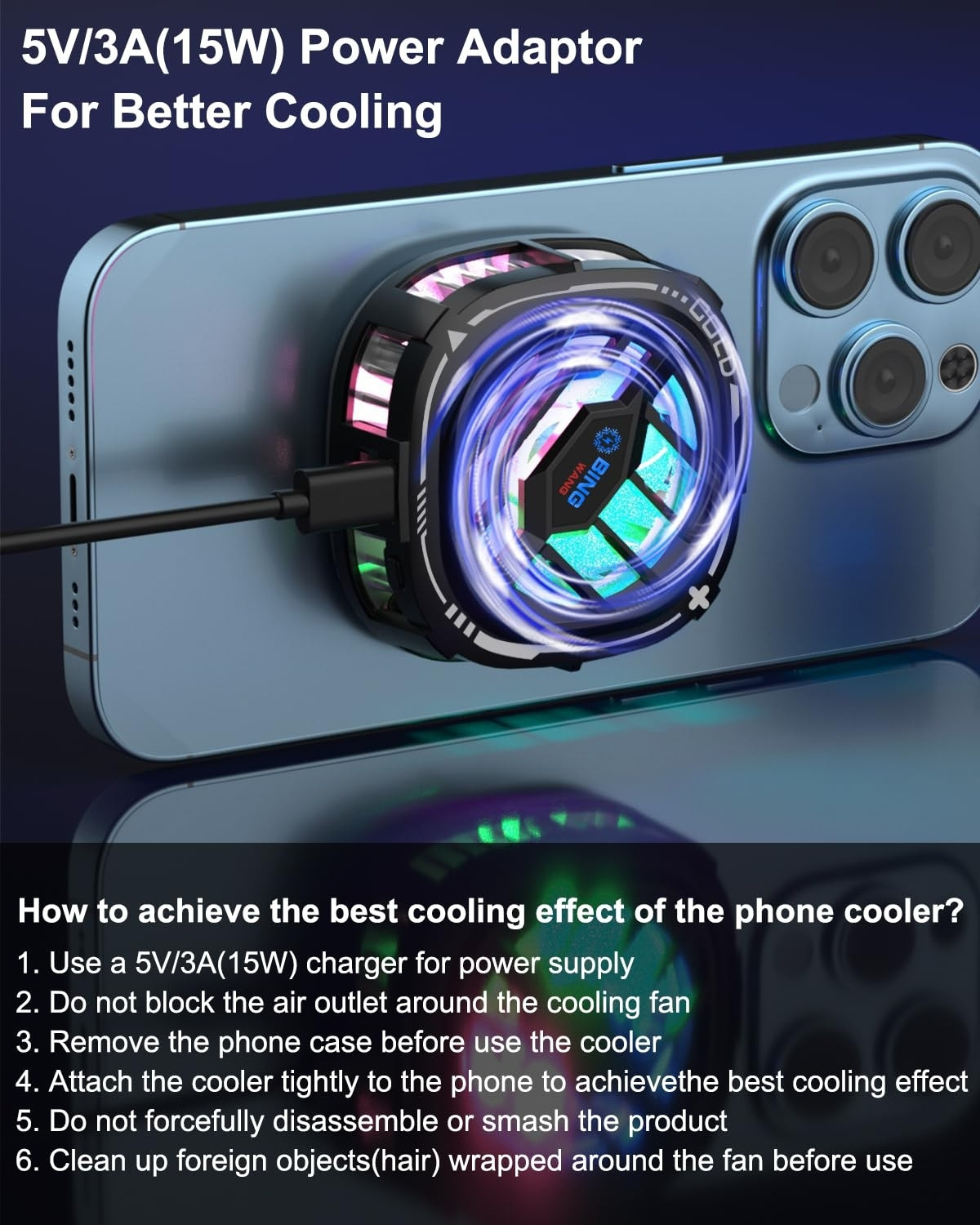 Image of PAPLAJ ENTERPRISES Magnetic Mobile Cooler ,Advanced Chip for Instant Cooling, Ideal for Gaming 1 Fan Ergonomic Cooling Pad with Adjustable Height (Black)