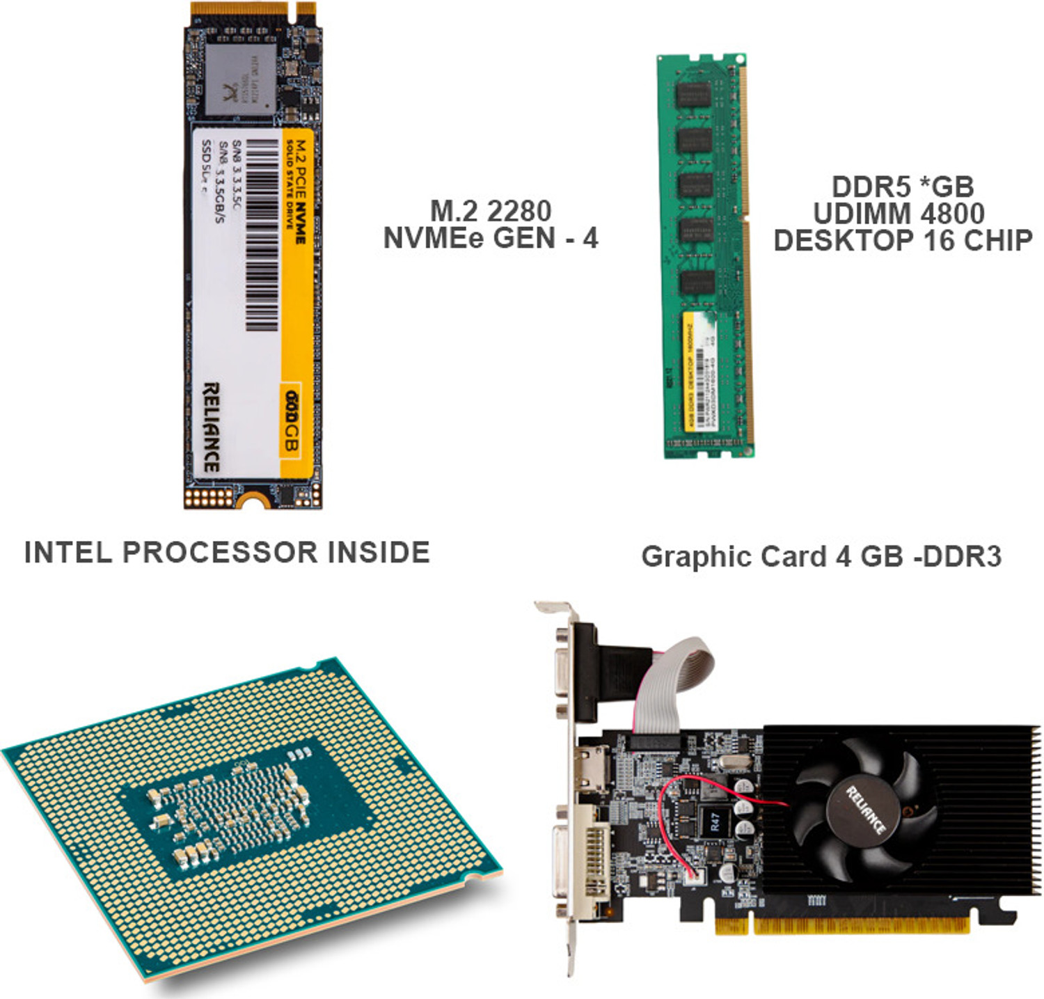 Image of Reliance RDV300 [8 /256 GB , 4GB Graphic, Windows 11 (Eval) ] Black Core i5 12th Gen (8 GB RAM /NVIDEA GeForce Graphics /256 GB SSD Capacity /Free DOS /4 GB Graphics Memory) Mini Tower