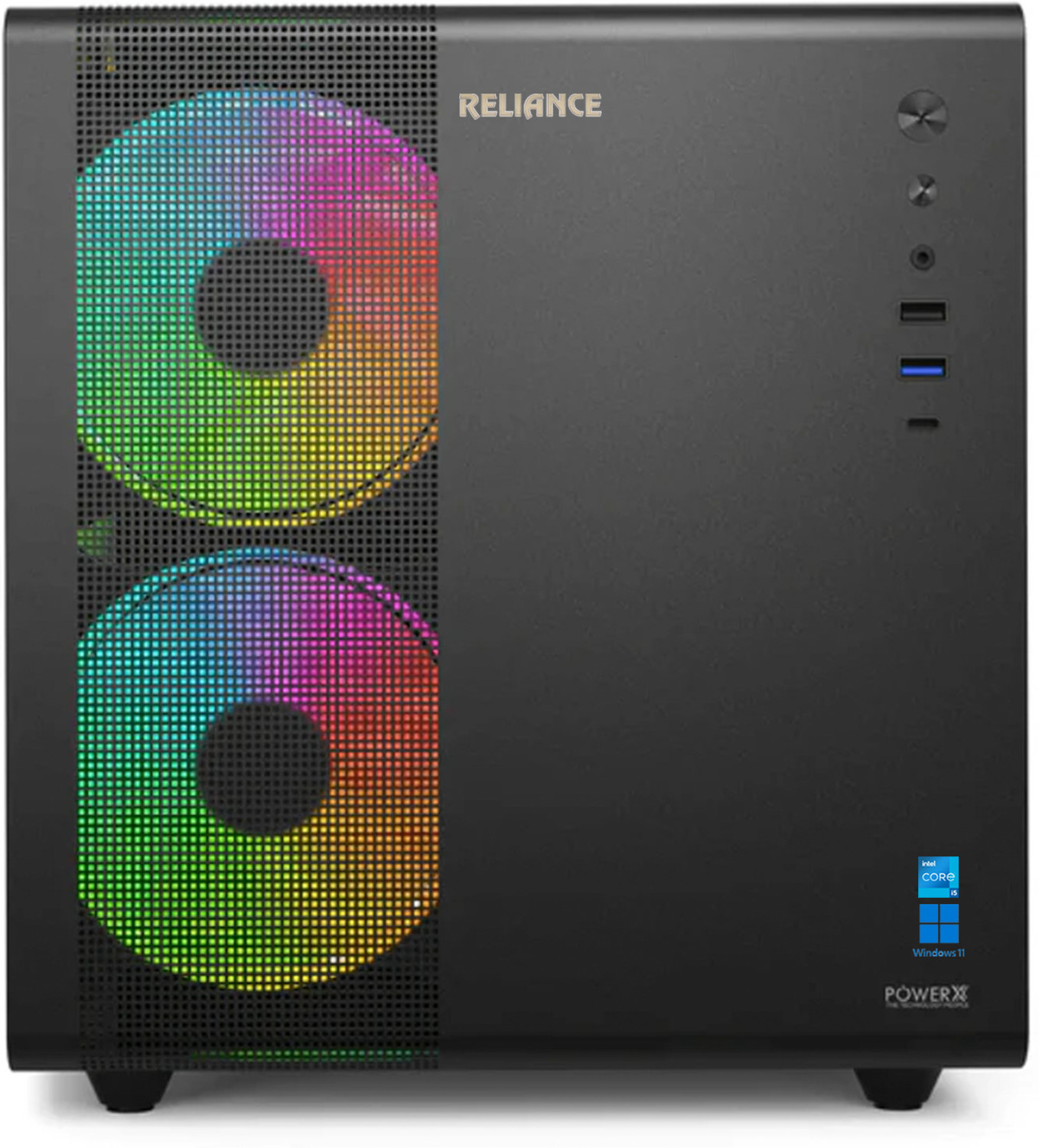 Image of Reliance RDV300 [8 /256 GB , 4GB Graphic, Windows 11 (Eval) ] Black Core i5 12th Gen (8 GB RAM /NVIDEA GeForce Graphics /256 GB SSD Capacity /Free DOS /4 GB Graphics Memory) Mini Tower