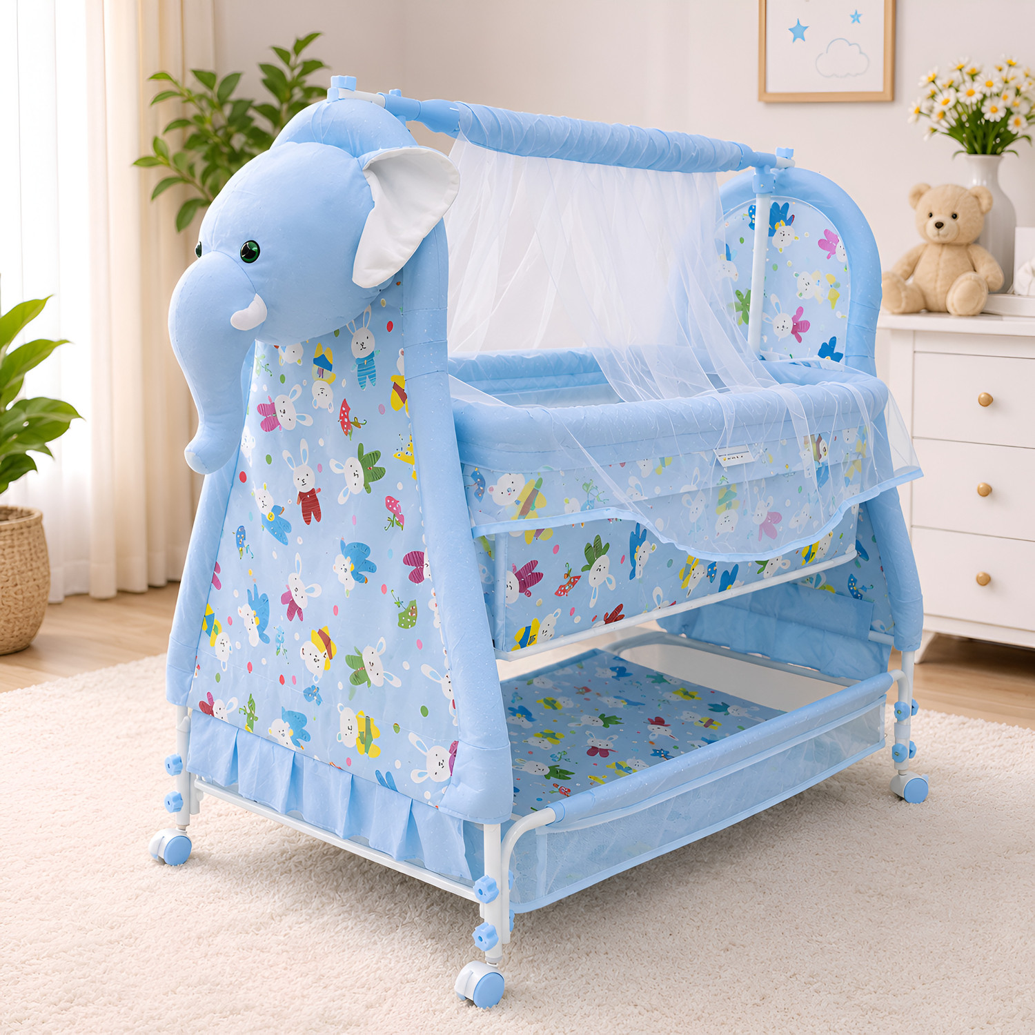 Pandaoriginals BEST QUALITY BABY CRADLE|SOFT CUSHION Baby Jhula Cute E