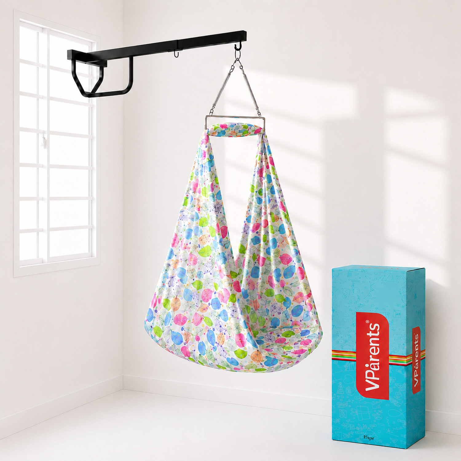 VParents Chunky Baby Swing Cradle with Spring and metal window cradle hanger
