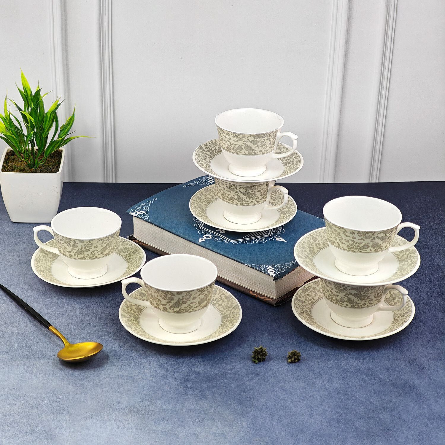 Image of UPC Pack of 2 Ceramic Premium Coffee Mug, Printed Tea /Coffee Cups, Mugs Set Ideal for Daily Use. (White, Cup Set)