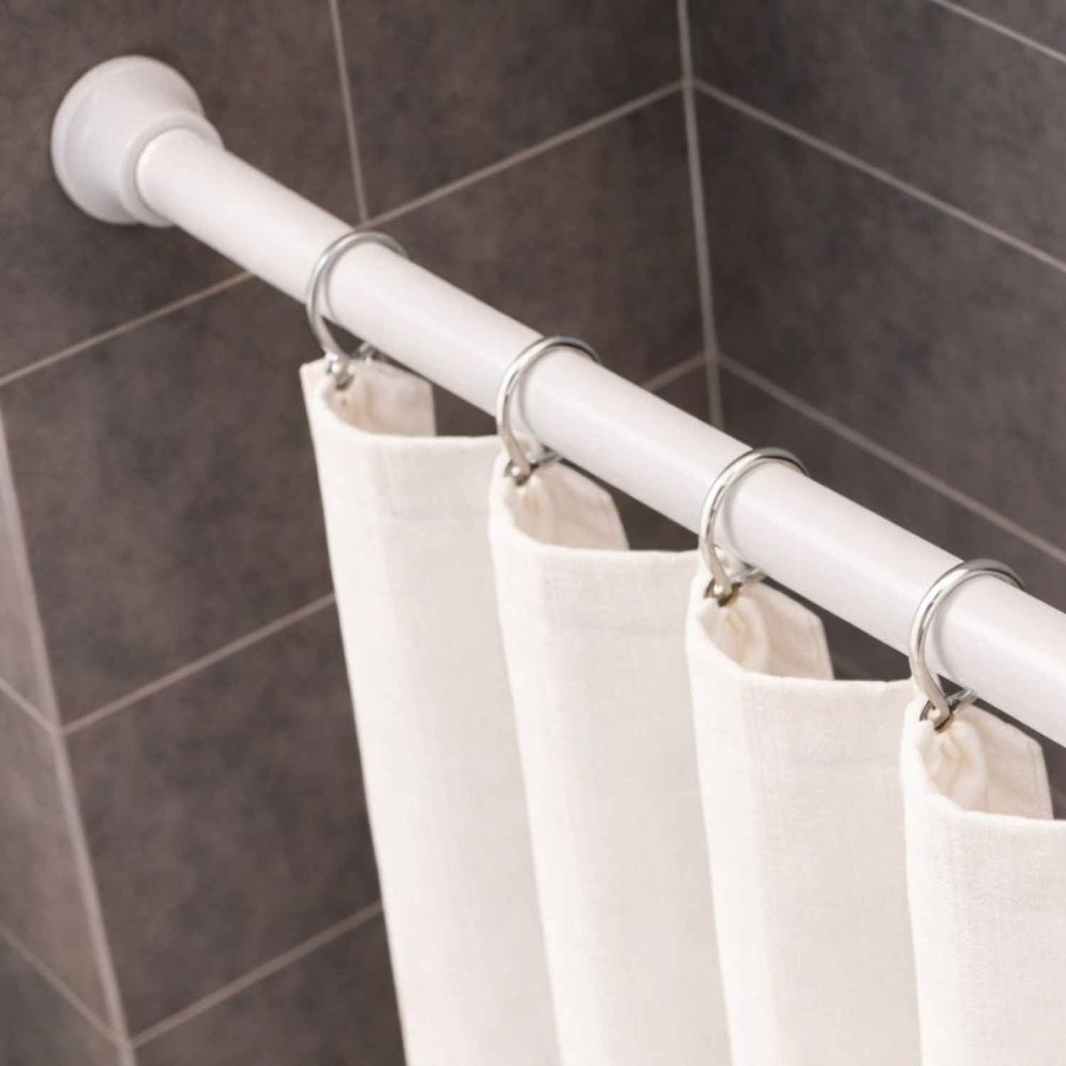 Image of JD FRESH Silver Curtain Rods Metal (Pack of 1)