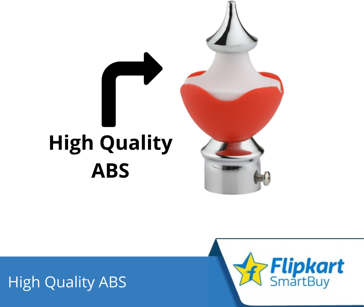 Image of Flipkart SmartBuy Red Curtain Knobs, Rod Rail Bracket Metal