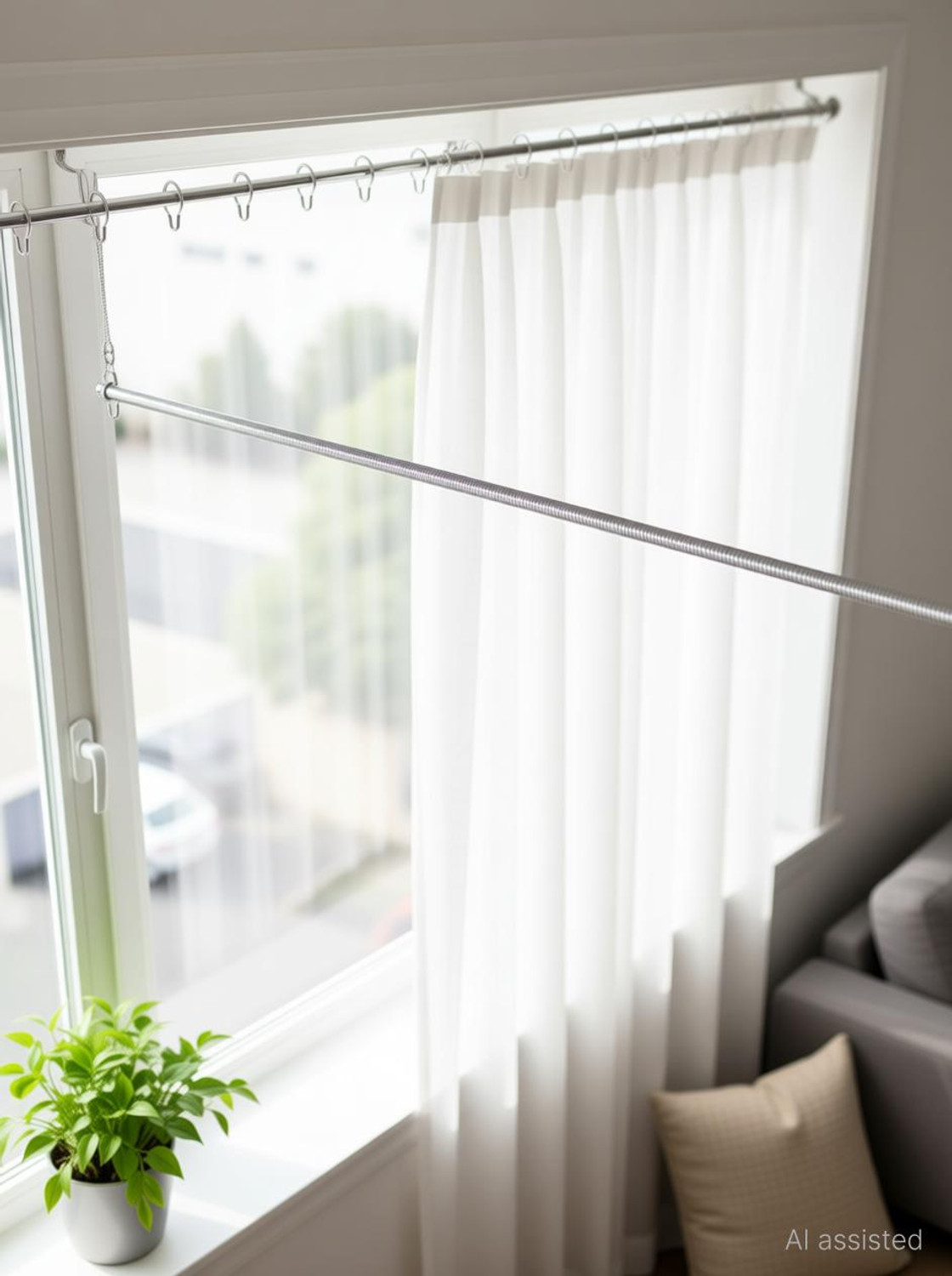 Image of JD FRESH Silver Curtain Rods Metal (Pack of 1)