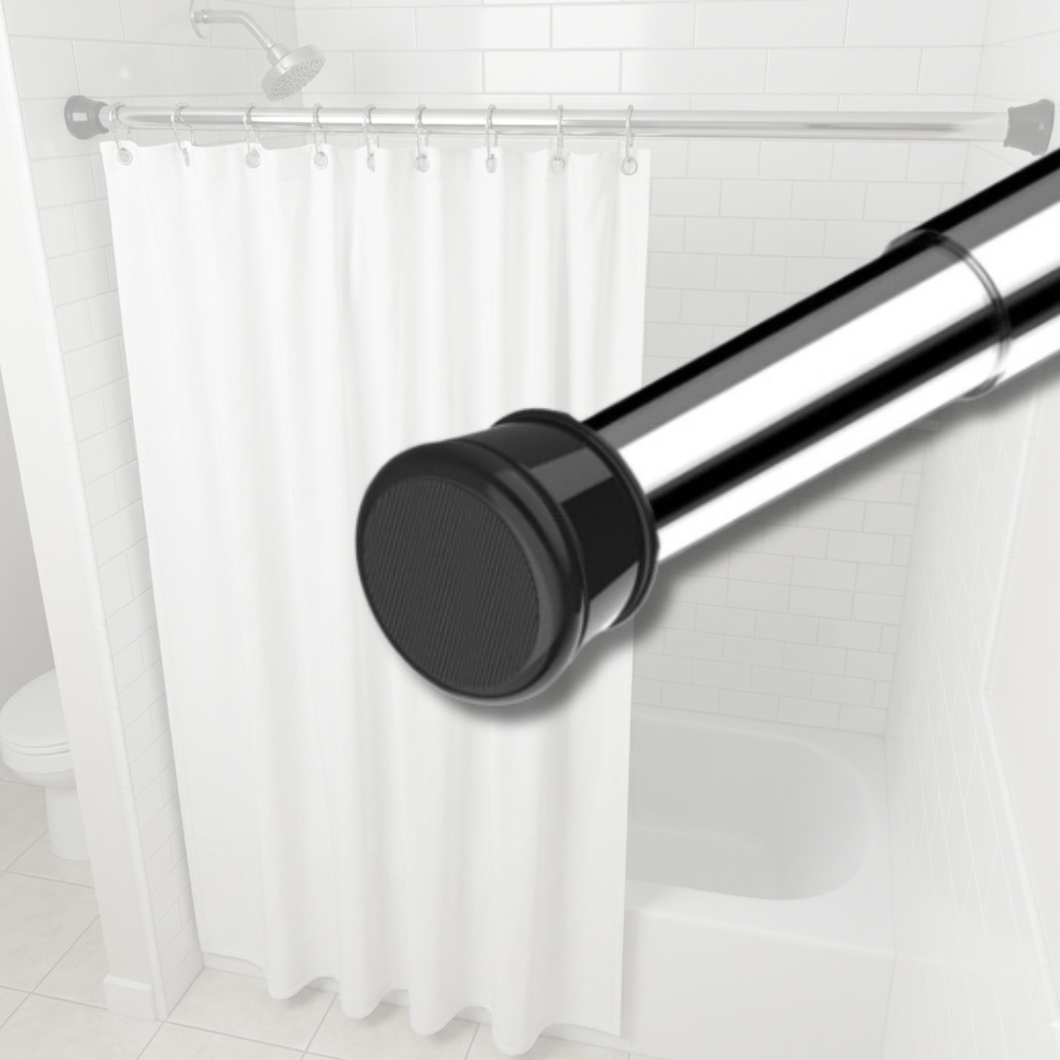 Image of JD FRESH Silver Curtain Rods Metal (Pack of 1)
