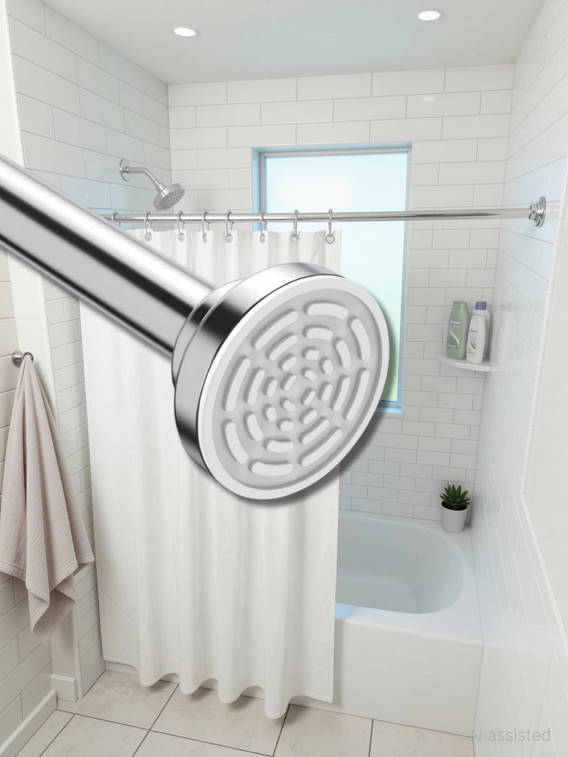 Image of JD FRESH Silver Curtain Rods Metal (Pack of 1)