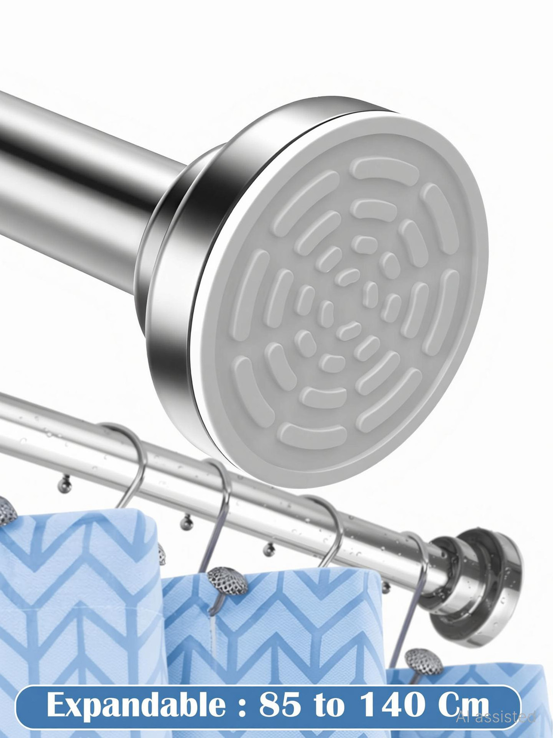 Image of JD FRESH Silver Curtain Rods Metal (Pack of 1)