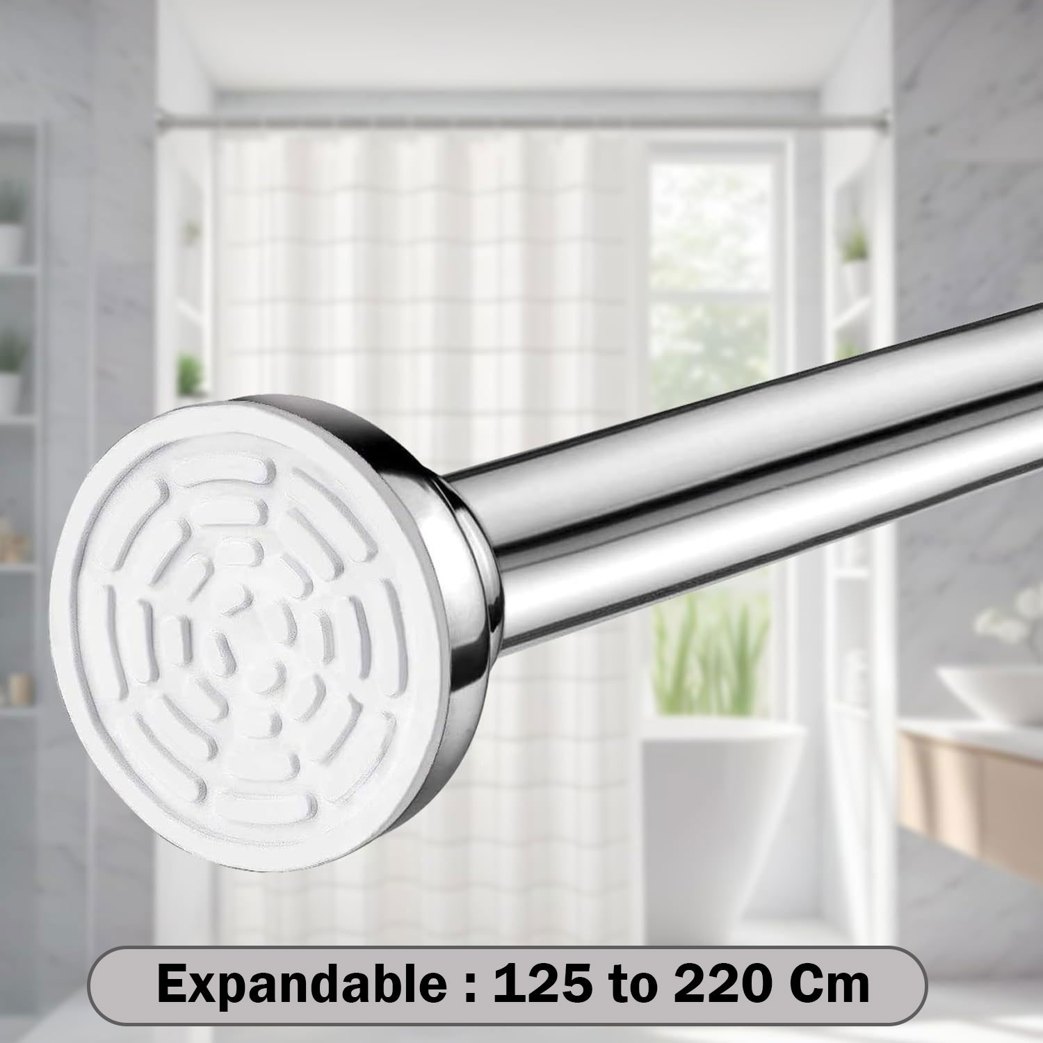 Image of JD FRESH Silver Curtain Rods Metal (Pack of 1)
