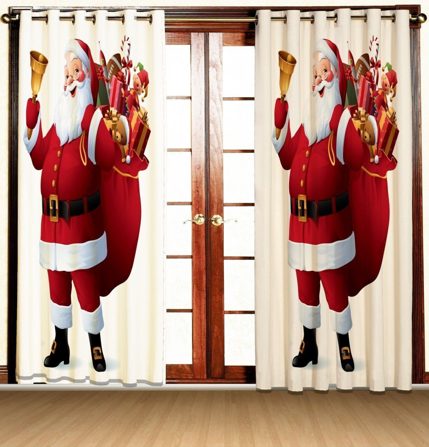 Image of Cortina 270 cm (9 ft) Long Door Polyester Semi Transparent Curtain Single Curtain (Brown, Printed)