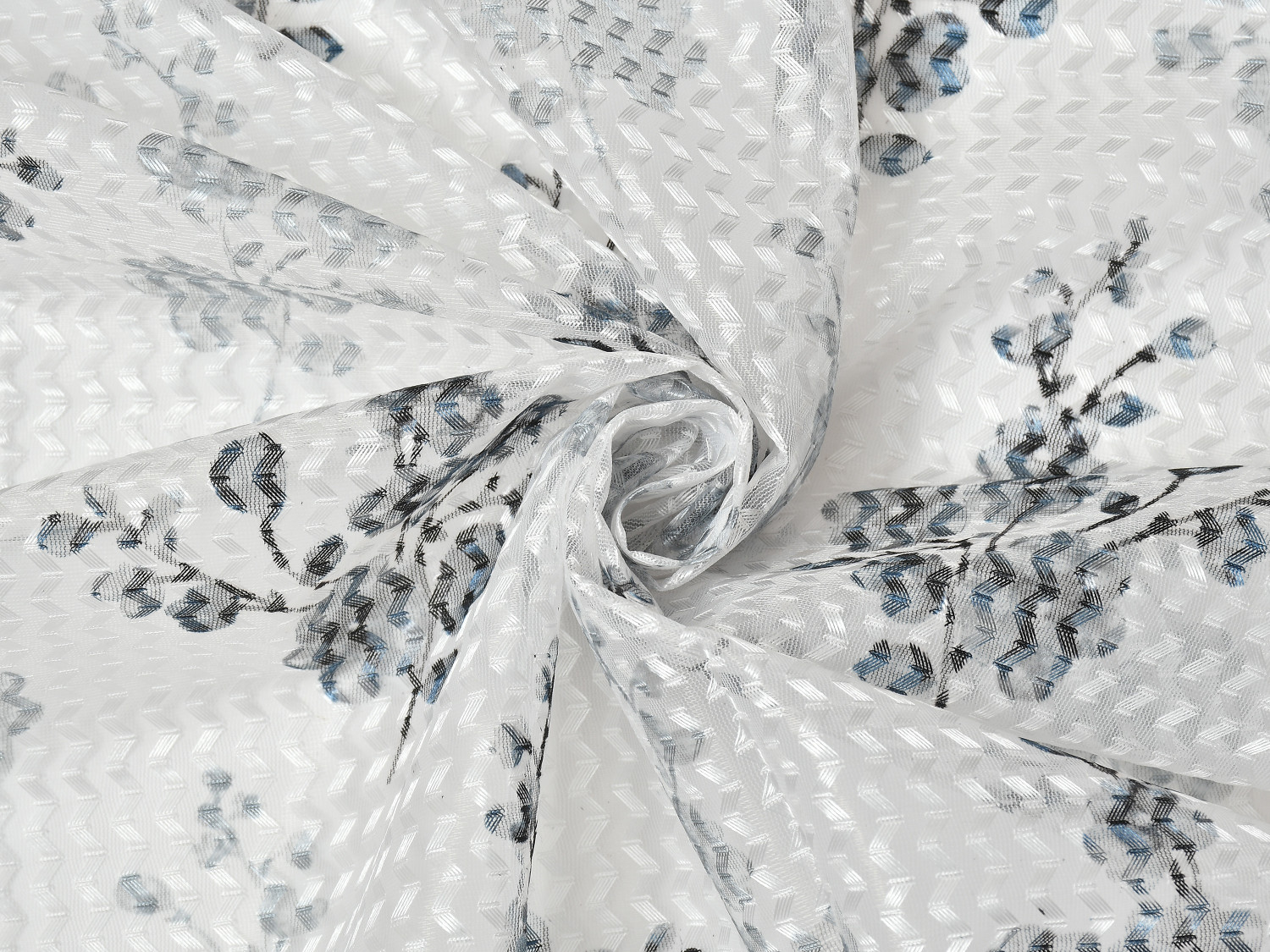 Image of Rashee Creations 213 cm (7 ft) Door Net Transparent Curtain (Pack Of 2) (Grey, Floral)