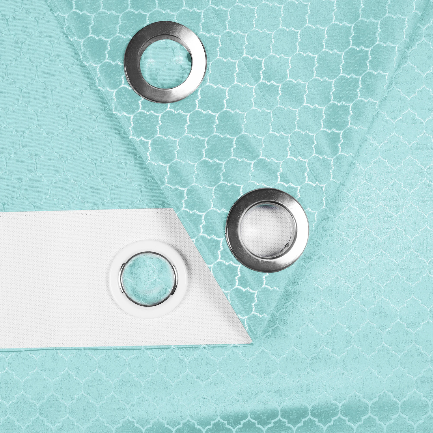 Image of Story@home 152 cm (5 ft) Window Jacquard Room Darkening Curtain Single Curtain (Aqua, White, Printed)