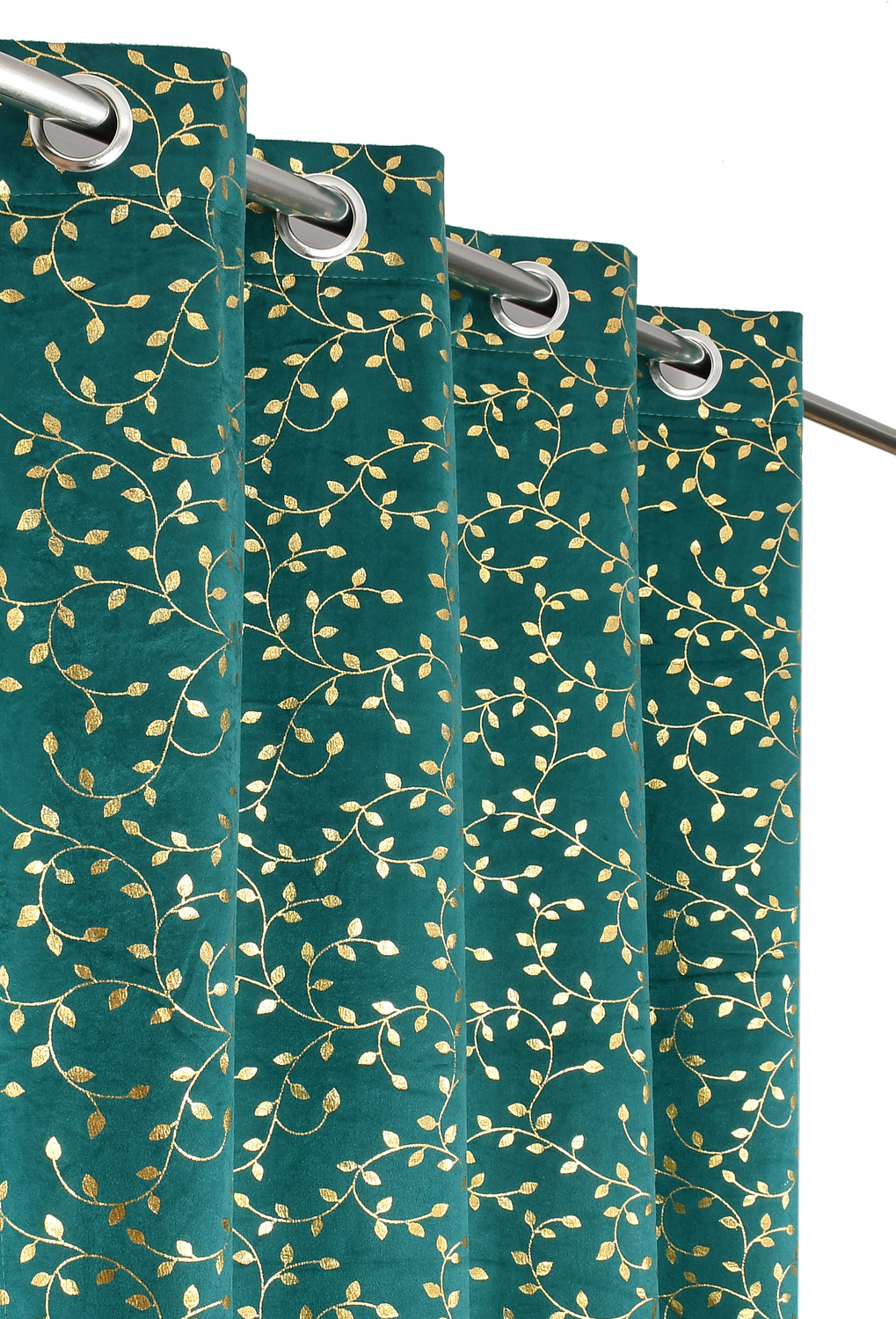 Image of Story@home 152 cm (5 ft) Window Jacquard Room Darkening Curtain Single Curtain (Aqua, White, Printed)
