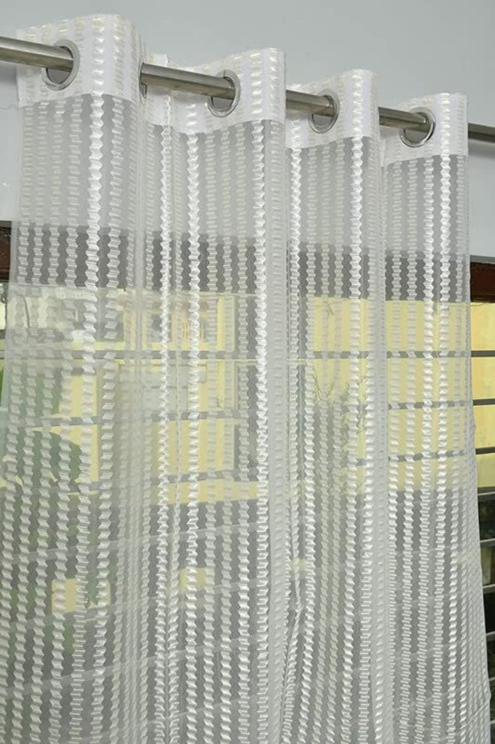 Image of DIVINIC 274.32 cm (9 ft) Long Door Net Semi Transparent Curtain Single Curtain