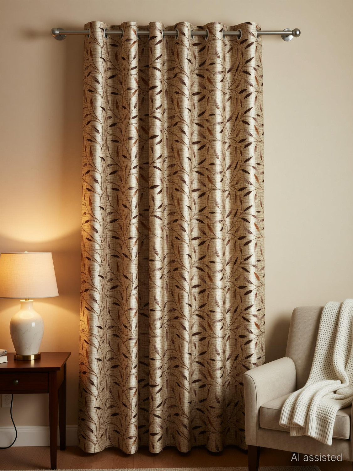 Image of Rashee Creations 213 cm (7 ft) Door Net Transparent Curtain (Pack Of 2) (Grey, Floral)