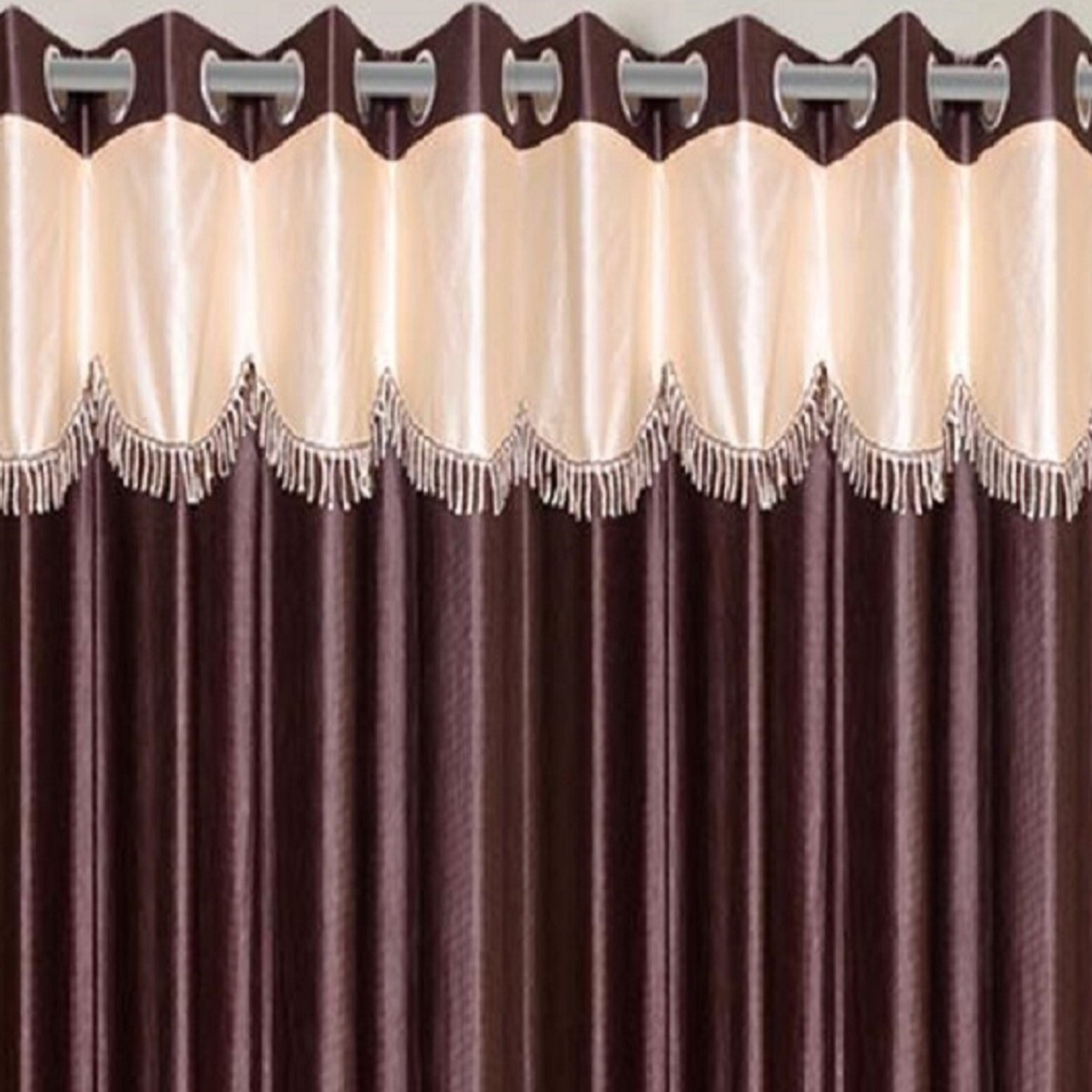 Image of Panipat Textile Hub 274 cm (9 ft) Long Door Polyester Semi Transparent Curtain (Pack Of 2)