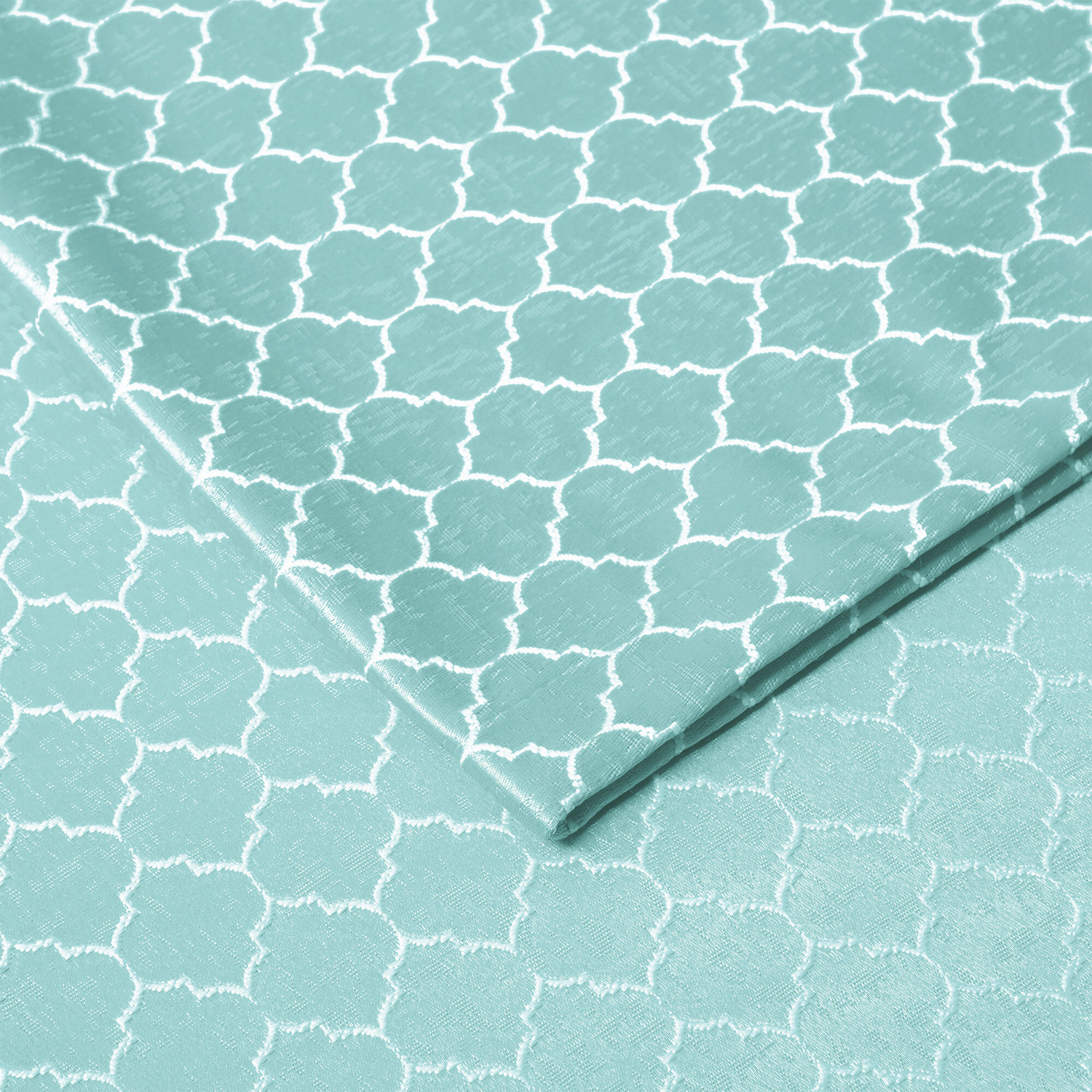 Image of Story@home 152 cm (5 ft) Window Jacquard Room Darkening Curtain Single Curtain (Aqua, White, Printed)