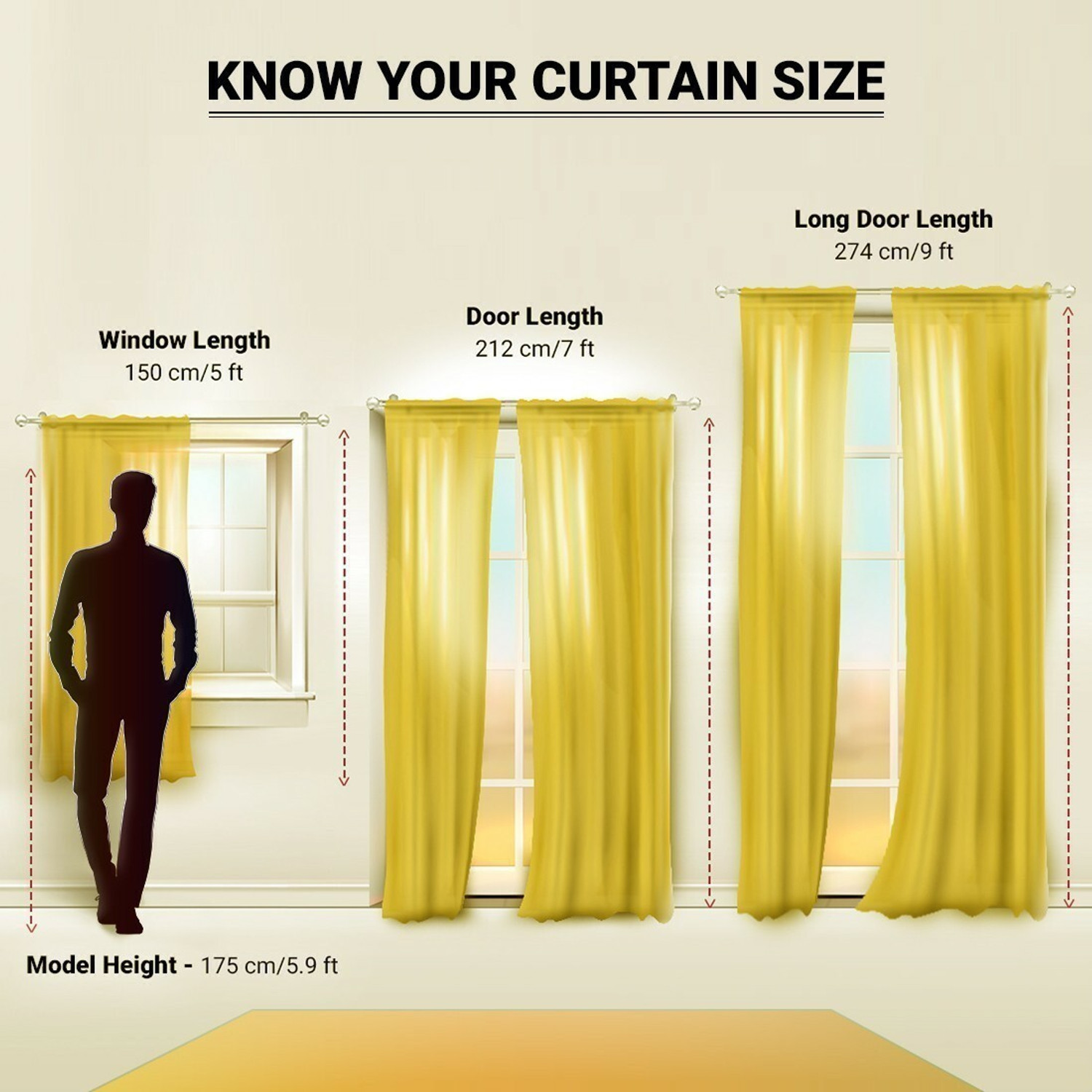 Image of Panipat Textile Hub 152 cm (5 ft) Window Polyester Semi Transparent Curtain (Pack Of 2)