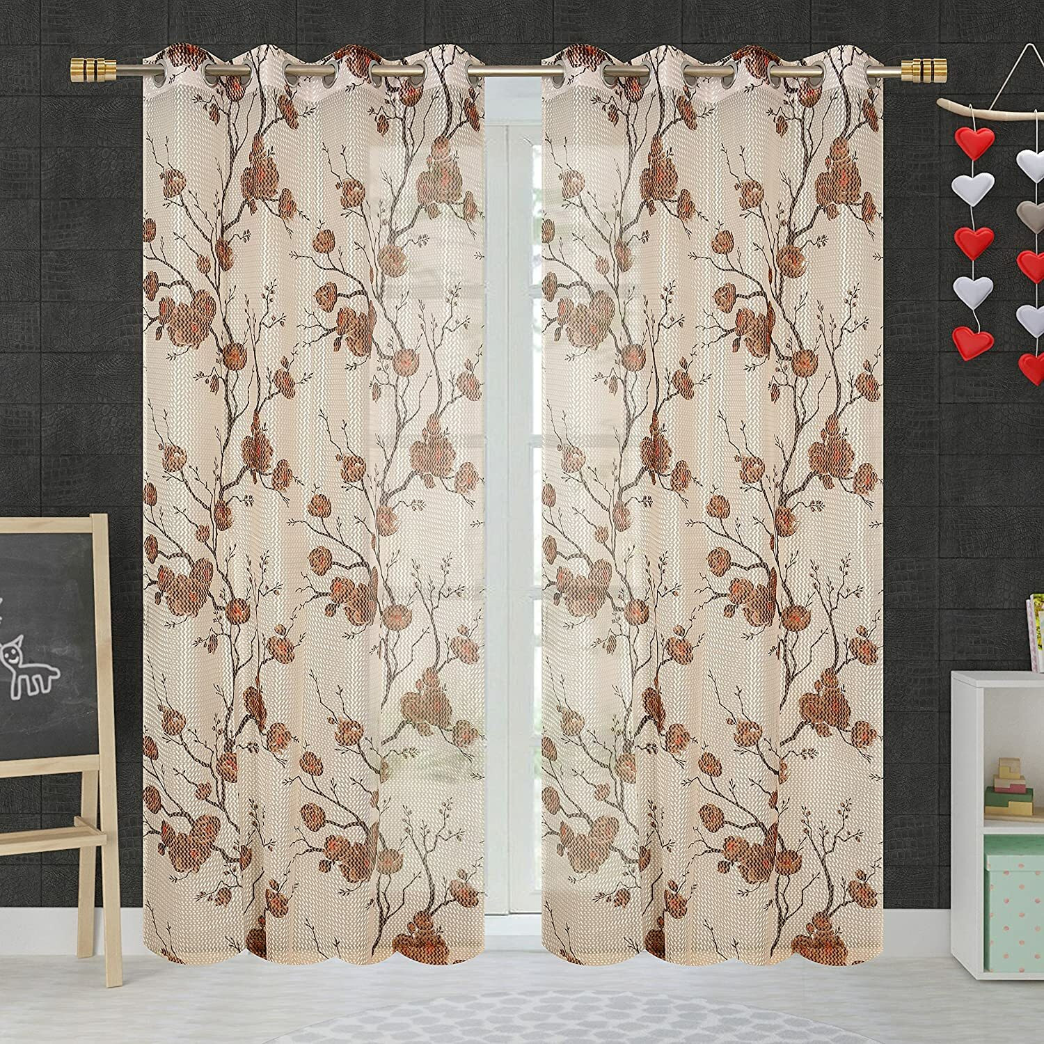 Image of DIVINIC 152.4 cm (5 ft) Window Net Semi Transparent Curtain Single Curtain