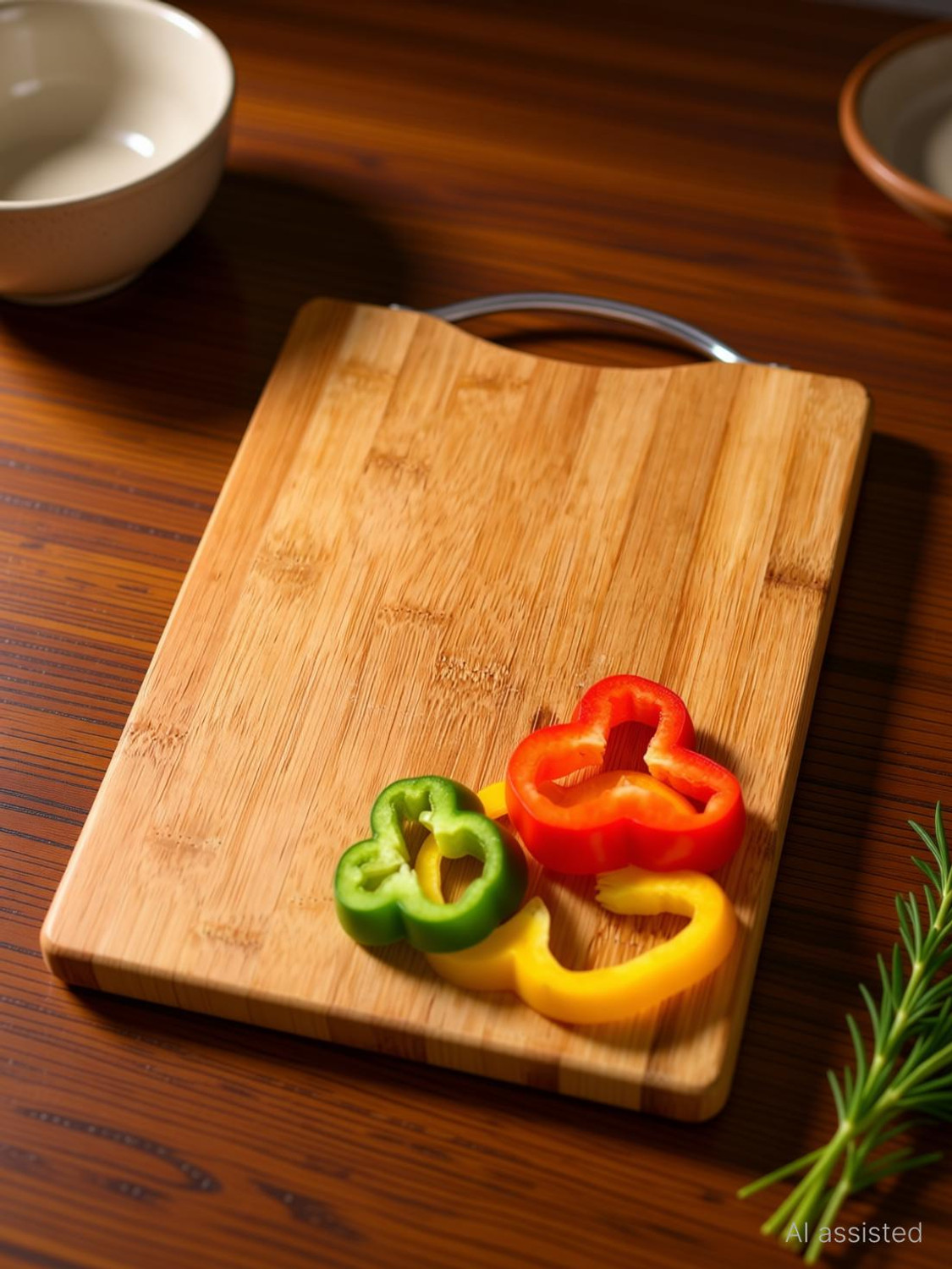 Image of habithom Wooden Cutting Board (Dishwasher Safe)