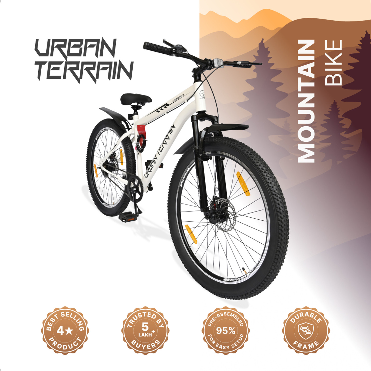 Urban Terrain Bolt Cycles for Men Comes with Dual Disc Brake, Bell & L