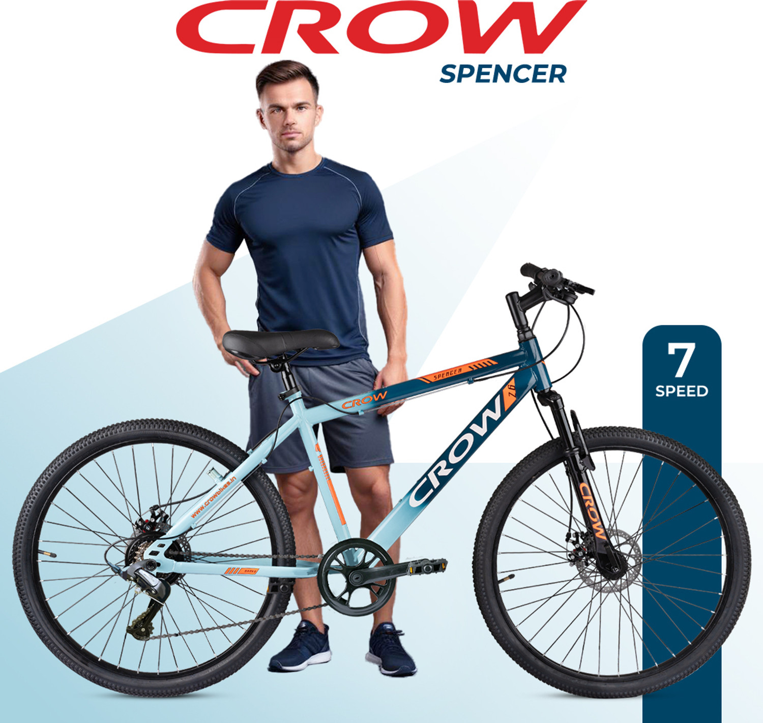 Image of Vrock M-Racer Pro 29T Unisex Mountain Bike, 21 Speed Shimano, Steel Frame, Dual Disc 29 T (inch) Mountain Cycle (21 Gear, Black, Rigid)