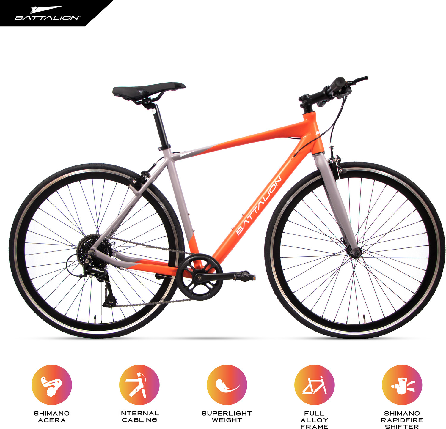 Image of Battalion Glide Hybrid Road Bike| Shimano Acera 8 Speed| Alloy (700C, Super Lightweight) 28 T (inch) Hybrid Cycle /City Bike