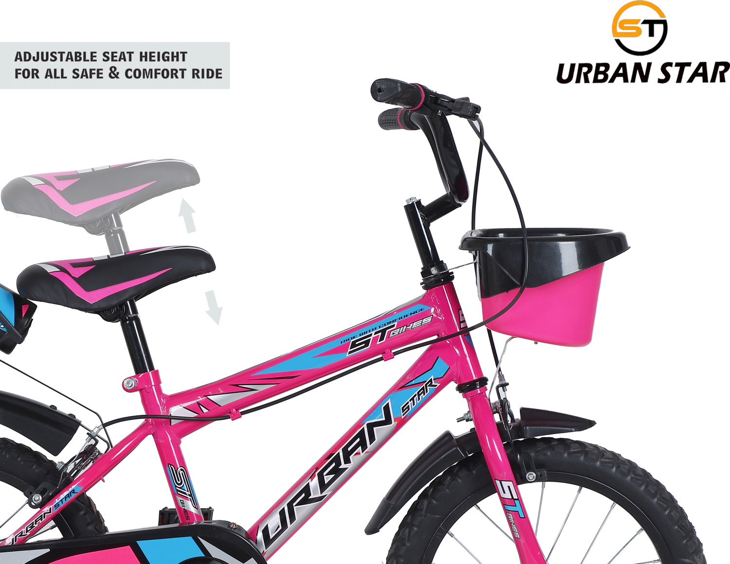 Image of Urban Star 16T BMX (85% ASSEMBLED) ROAD CYCLE FOR 4-7 YEARS KIDS(SINGLE SPEED - PINK) 16 T (inch) BMX Cycle