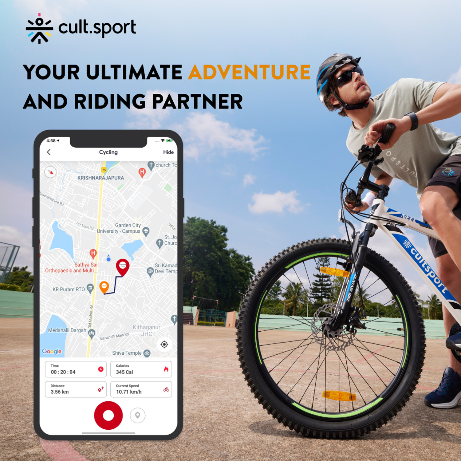 Image of Urban Terrain UTMystere Cycles For Men With Cycling Event & Ride Tracking App 700C T (inch) Hybrid Cycle /City Bike