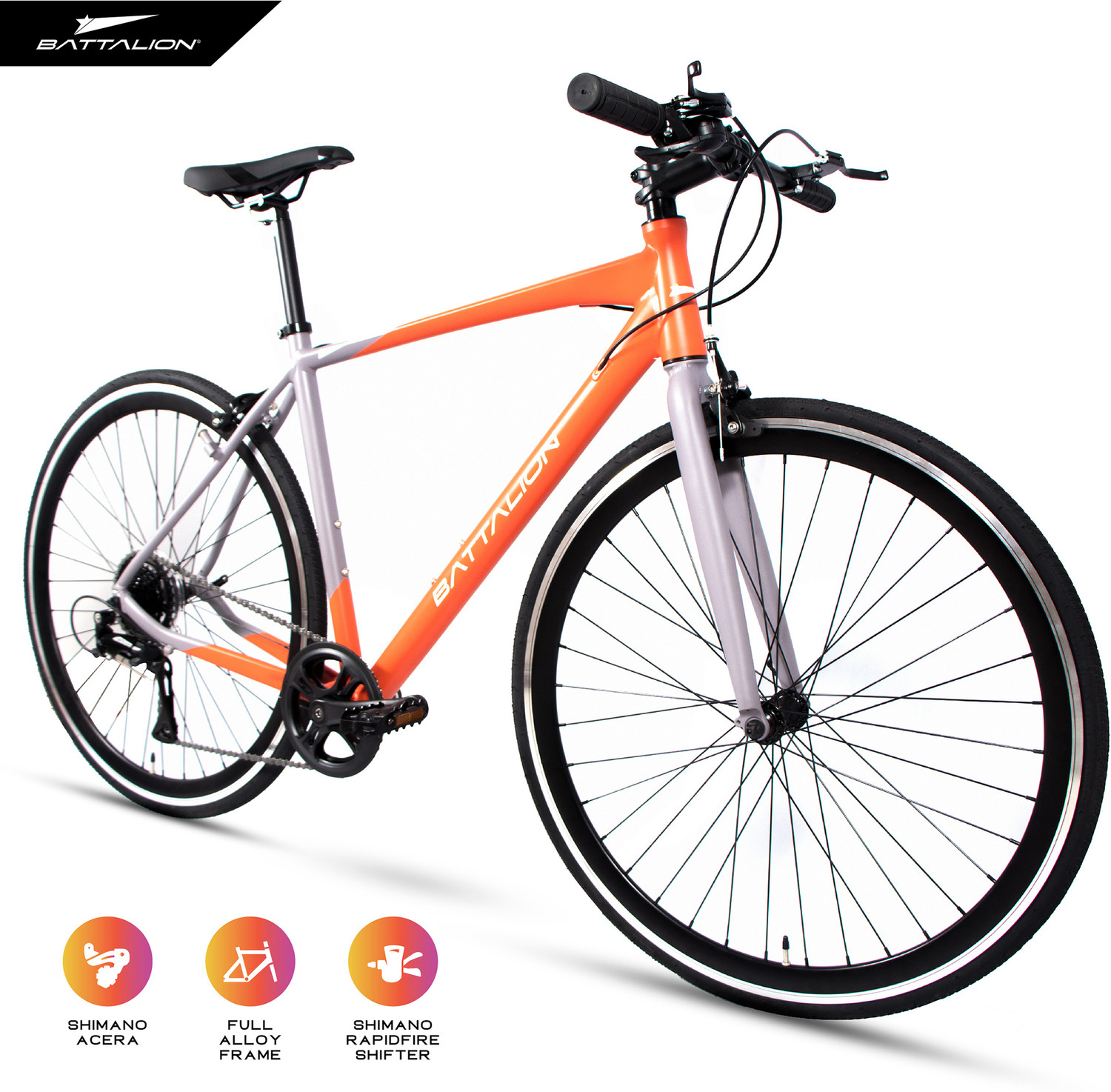 Image of Battalion Glide Hybrid Road Bike| Shimano Acera 8 Speed| Alloy (700C, Super Lightweight) 28 T (inch) Hybrid Cycle /City Bike