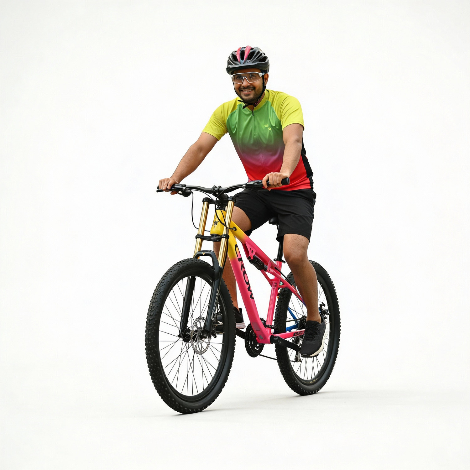 Image of Crow ROOKIE 24 SPEED|DUAL SUSPENSION|shimano geared|JAK DISC BRAKE 27.5 T (inch) Mountain Cycle (24 Gear, Multicolor, Dual Suspension)