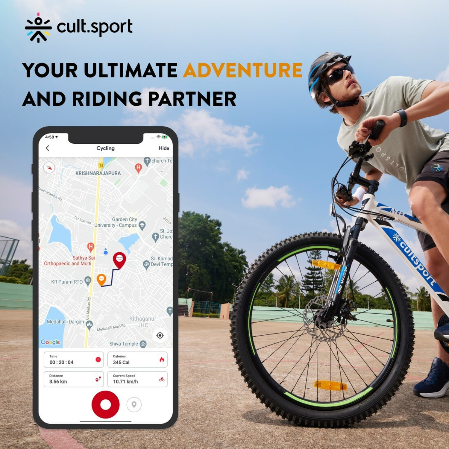 Image of Urban Terrain Zion Cycles Mountain Bike with Cycling Event & Ride Tracking App 27.5 T (inch) Road Cycle