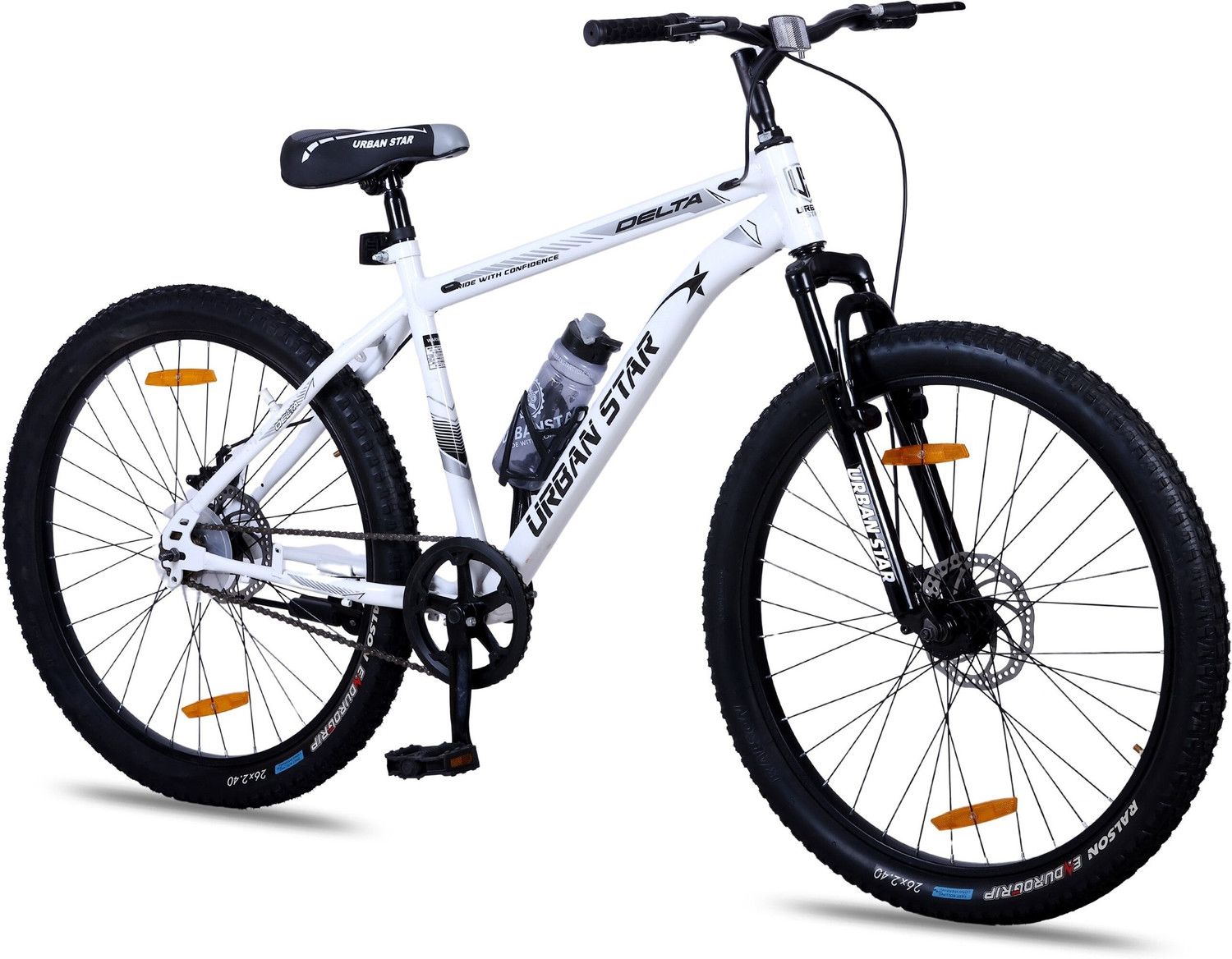 Image of Cultsport by Cult Dauntless Cycles for Men with Steel Frame & Dual Disc Brake MTB 26 T (inch) Road Cycle (Single Speed, Green, Blue, Only Front Suspension)