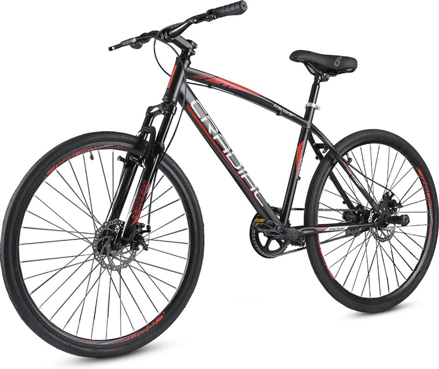 CRADIAC DISCOVER PRO RED SINGLE SPEED 700C T Hybrid Cycle/City Bike  (Single Speed, Black)