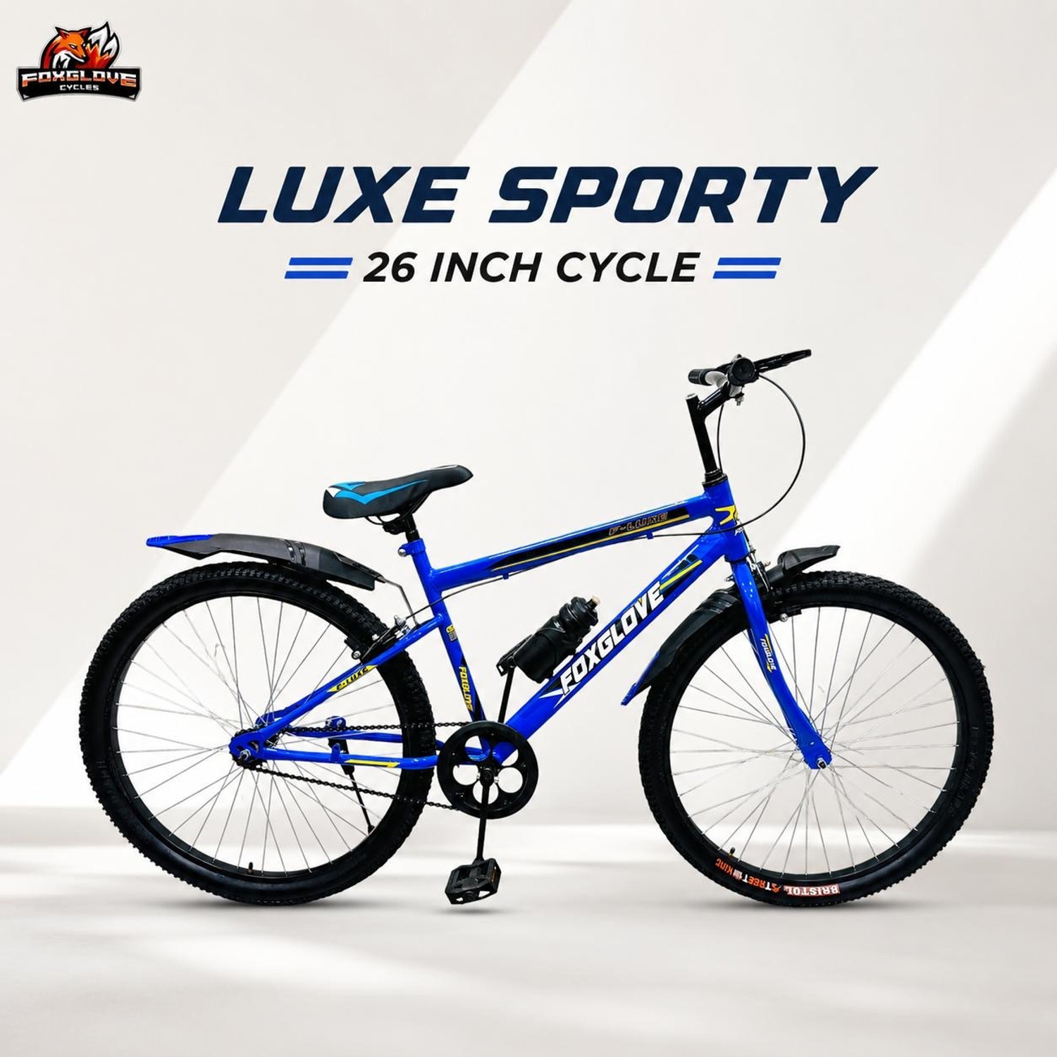 Image of Cultsport by Cult Dauntless Cycles for Men with Steel Frame & Dual Disc Brake MTB 26 T (inch) Road Cycle (Single Speed, Green, Blue, Only Front Suspension)
