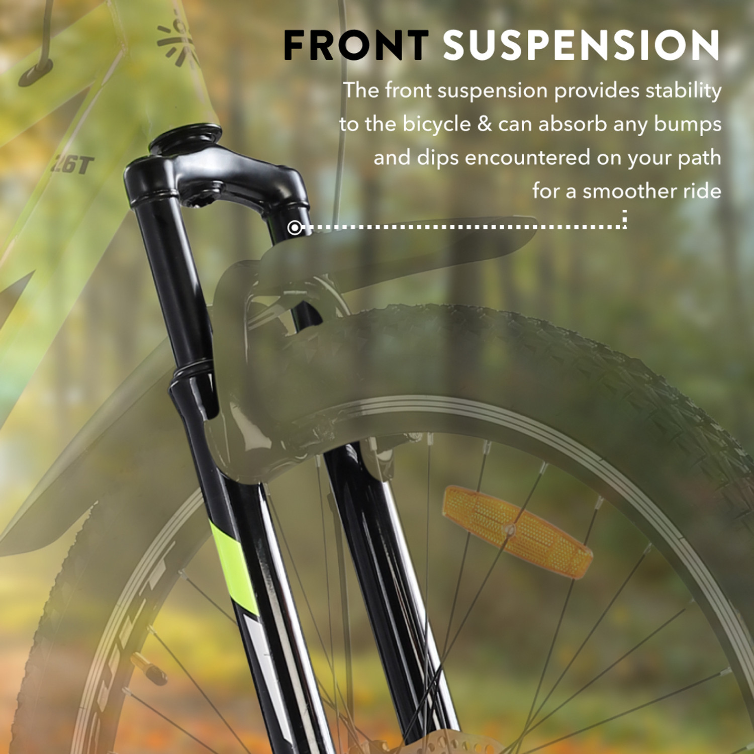 Image of Cultsport by Cult Dauntless Cycles for Men with Steel Frame & Dual Disc Brake MTB 26 T (inch) Road Cycle (Single Speed, Green, Blue, Only Front Suspension)