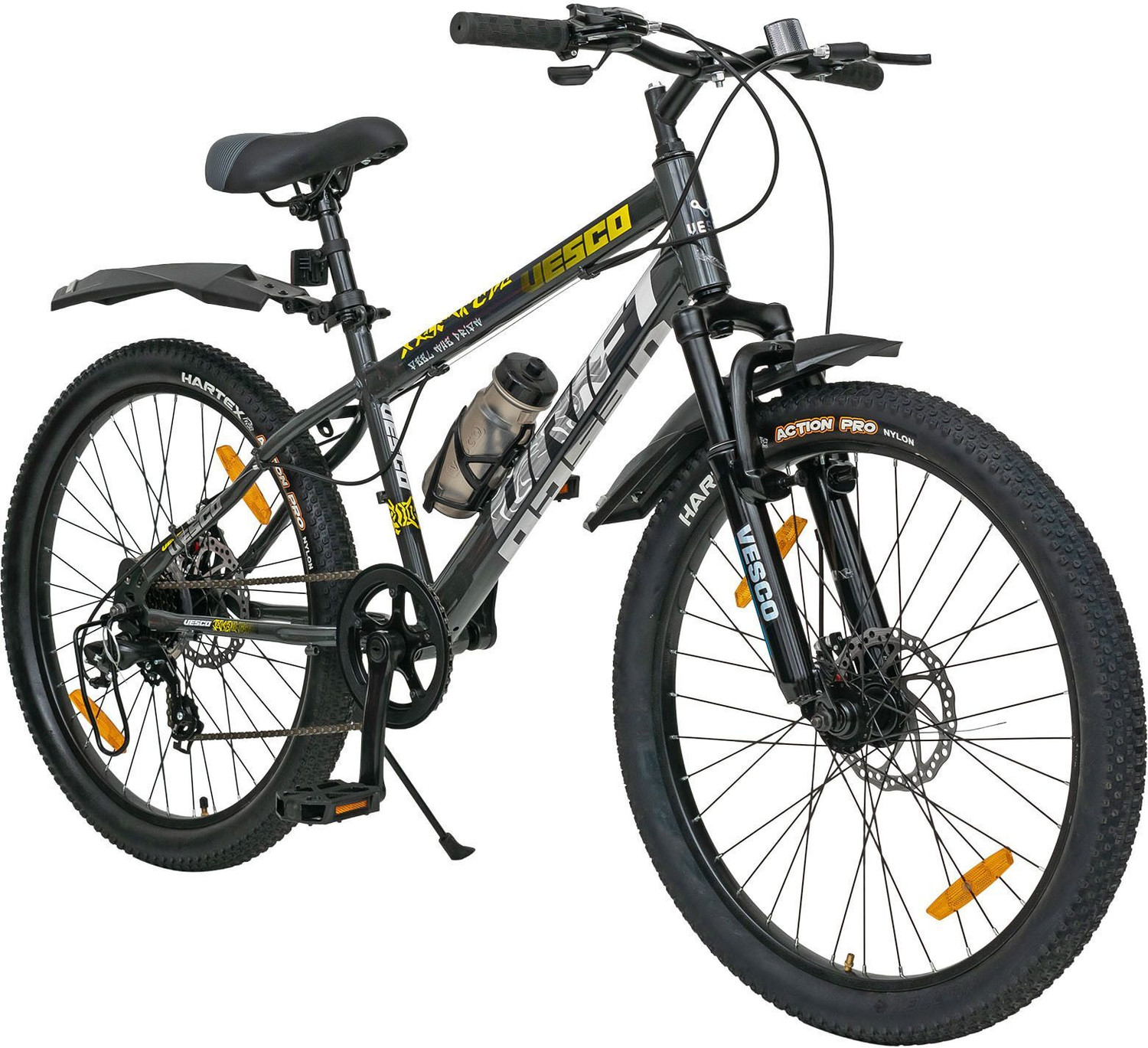 Image of Vrock M-Racer Pro 29T Unisex Mountain Bike, 21 Speed Shimano, Steel Frame, Dual Disc 29 T (inch) Mountain Cycle (21 Gear, Black, Rigid)