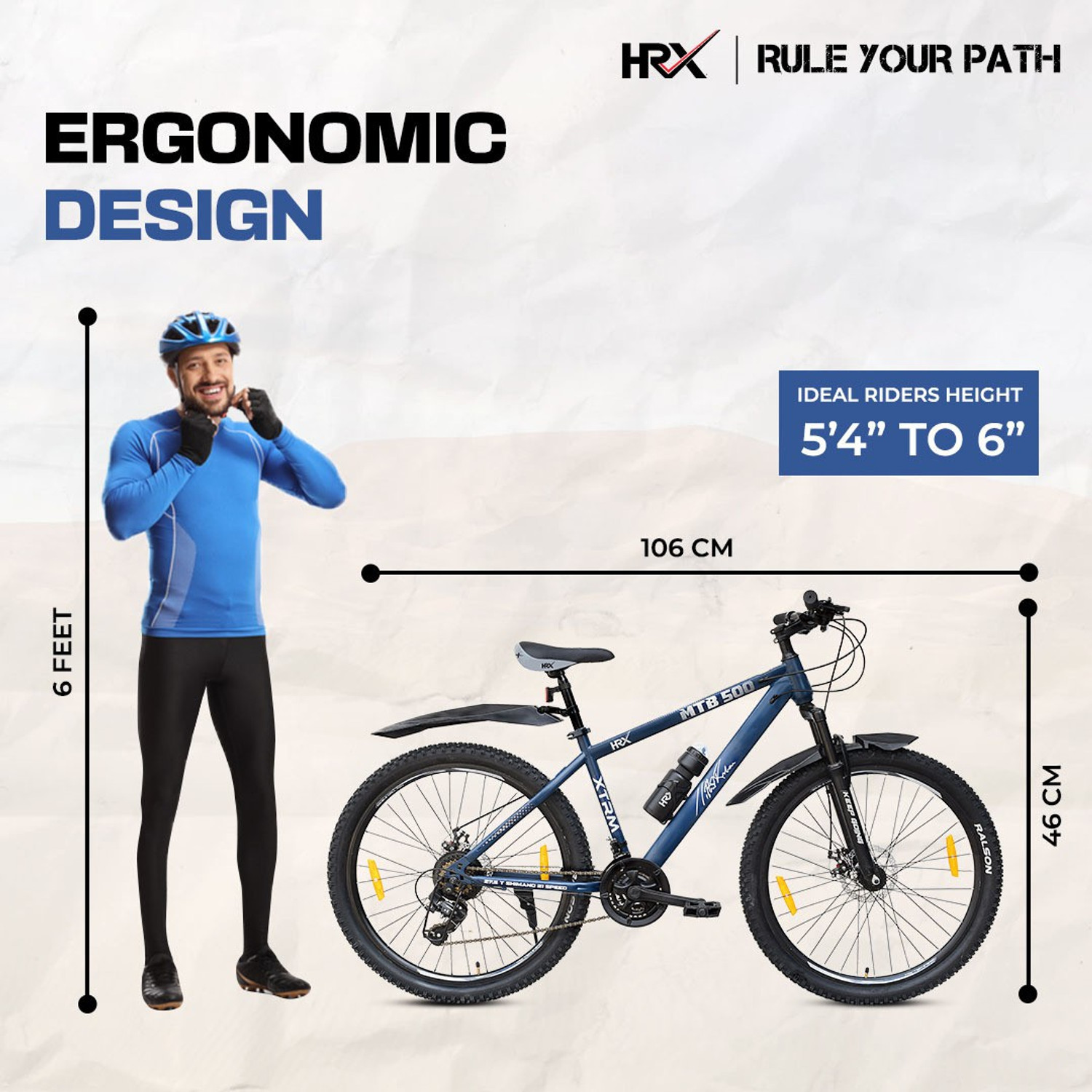 Image of HRX MTB 500 Signature Edition with Complete Accessories and Internal Cable Routing 27.5 T (inch) Mountain Cycle