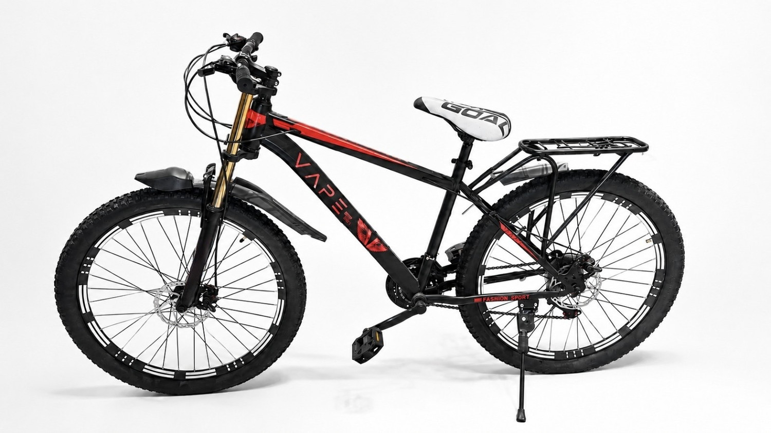 Image of GOAL DOUBLE CROWN|| DOUBLE DISC||21 SPEED 26 T (inch) Mountain Cycle (21 Gear, Black, Red, Only Front Suspension)