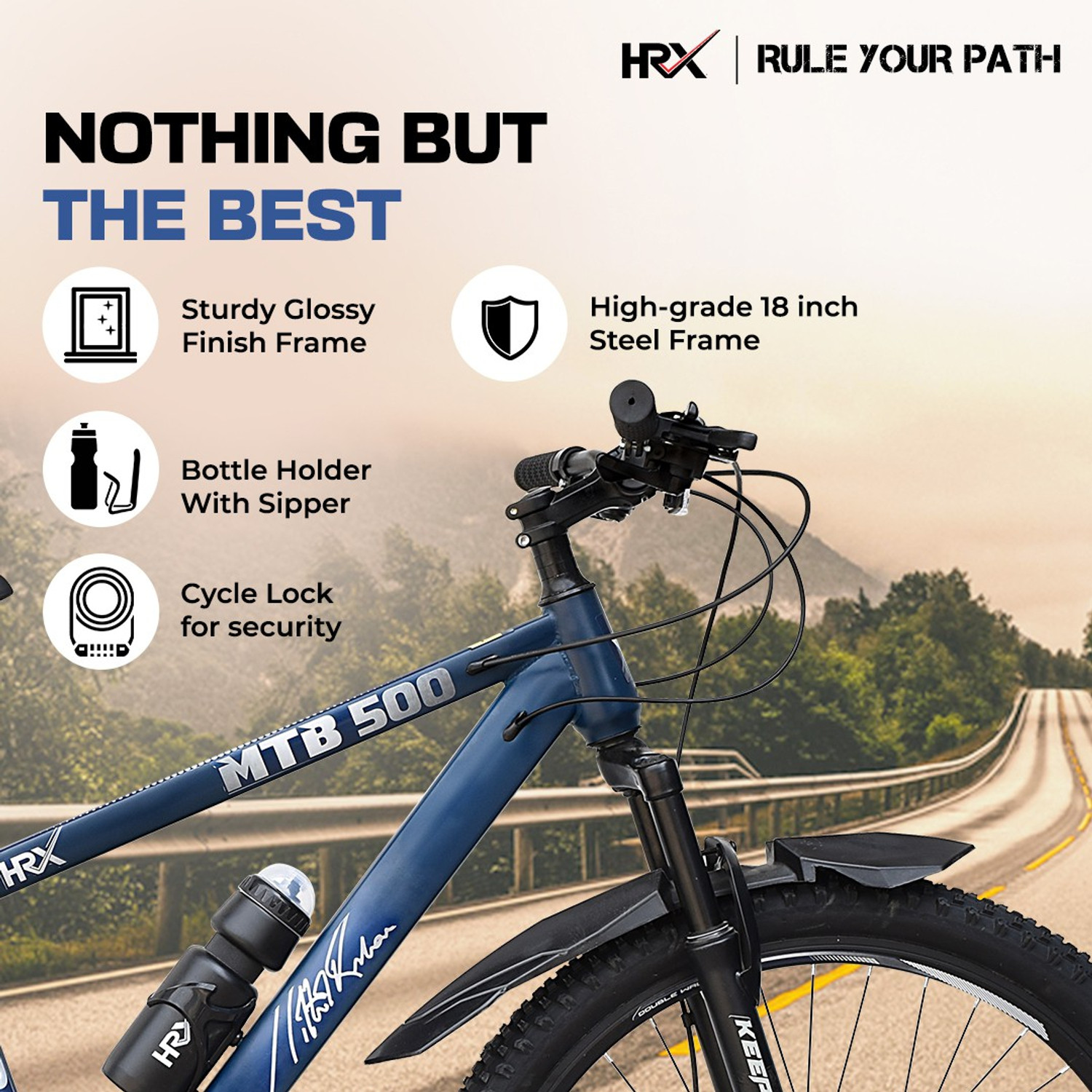Image of HRX MTB 500 Signature Edition with Complete Accessories and Internal Cable Routing 27.5 T (inch) Mountain Cycle