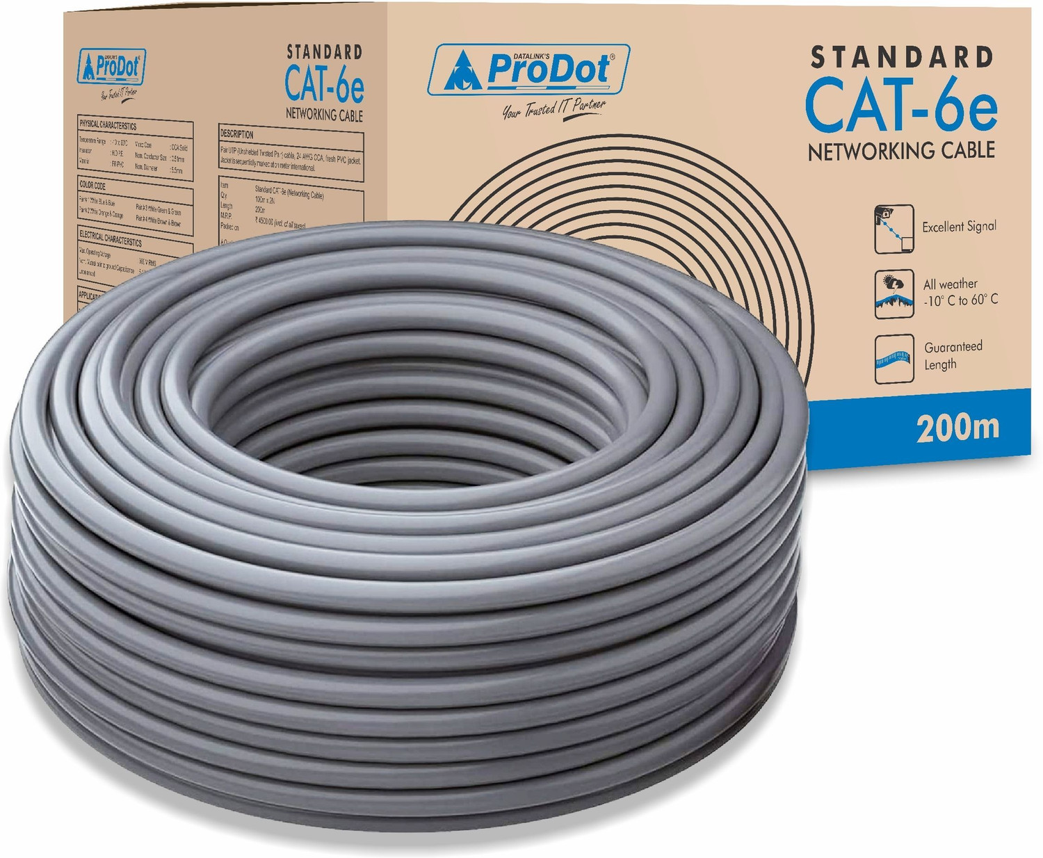 Image of Tech-X Ethernet Cable 50 m Cat6 Ethernet Cable,50M High Speed 550MHZ /10Gigabit Speed UTP LAN Cable Yellow (Compatible with ROUTER, Yellow, One Cable, RJ-45 To RJ-45)