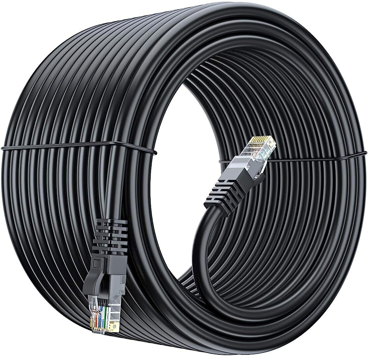 Image of Tech-X Ethernet Cable 50 m Cat6 Ethernet Cable,50M High Speed 550MHZ /10Gigabit Speed UTP LAN Cable Yellow (Compatible with ROUTER, Yellow, One Cable, RJ-45 To RJ-45)