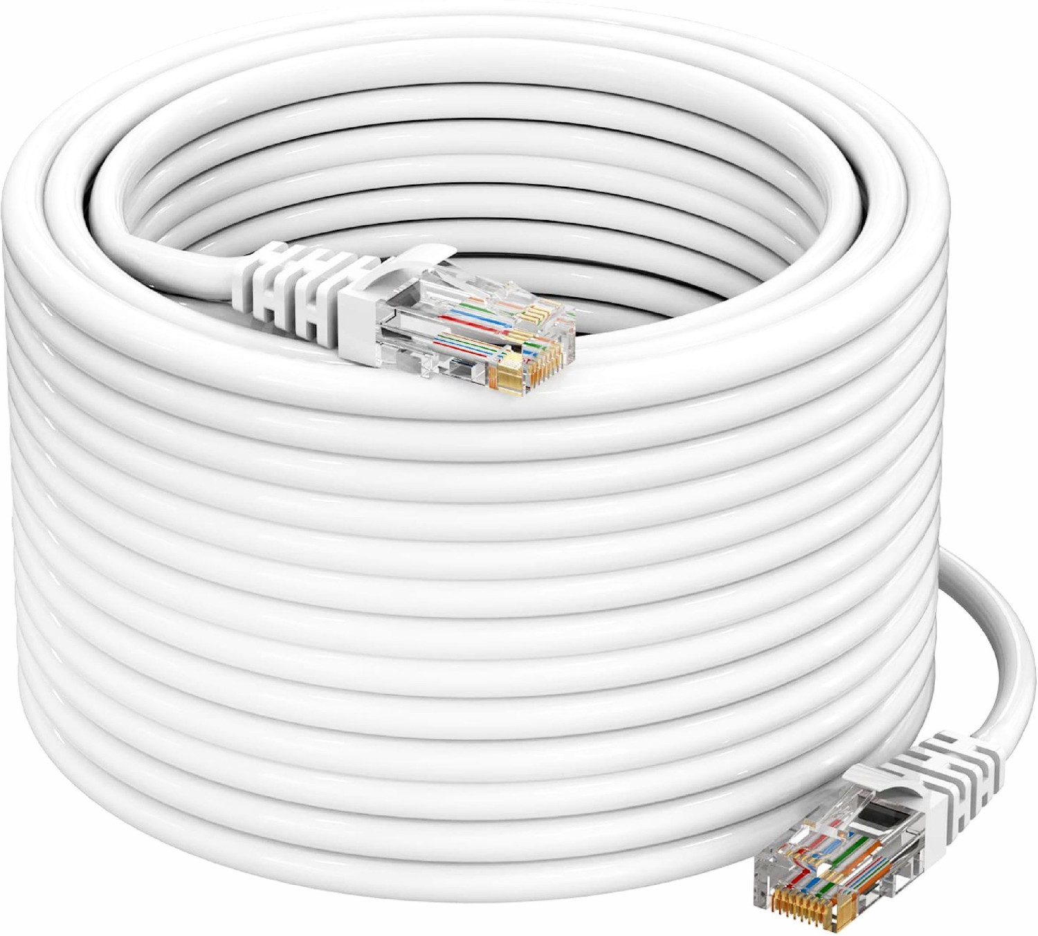 Image of Tech-X Ethernet Cable 50 m Cat6 Ethernet Cable,50M High Speed 550MHZ /10Gigabit Speed UTP LAN Cable Yellow (Compatible with ROUTER, Yellow, One Cable, RJ-45 To RJ-45)