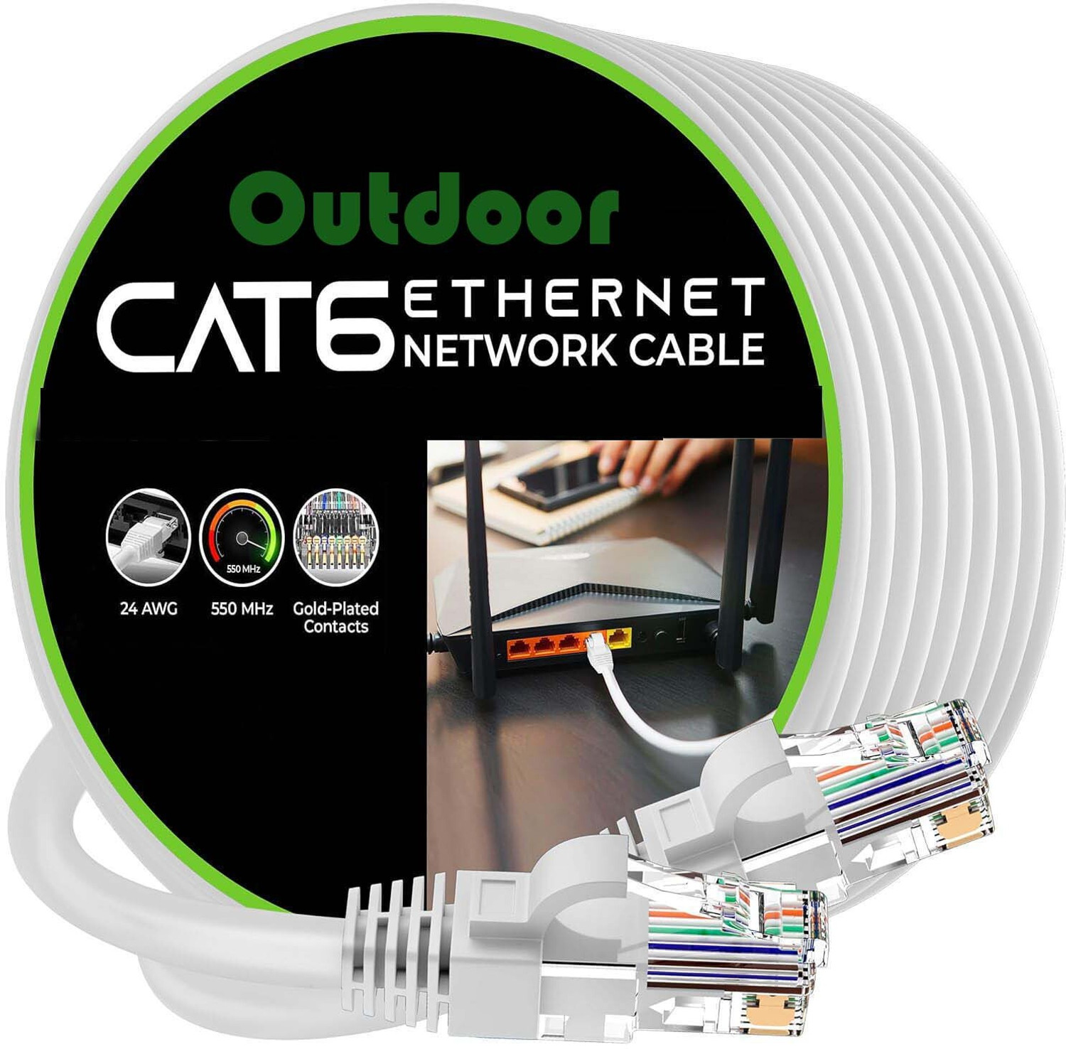 Image of Tech-X Ethernet Cable 50 m Cat6 Ethernet Cable,50M High Speed 550MHZ /10Gigabit Speed UTP LAN Cable Yellow (Compatible with ROUTER, Yellow, One Cable, RJ-45 To RJ-45)