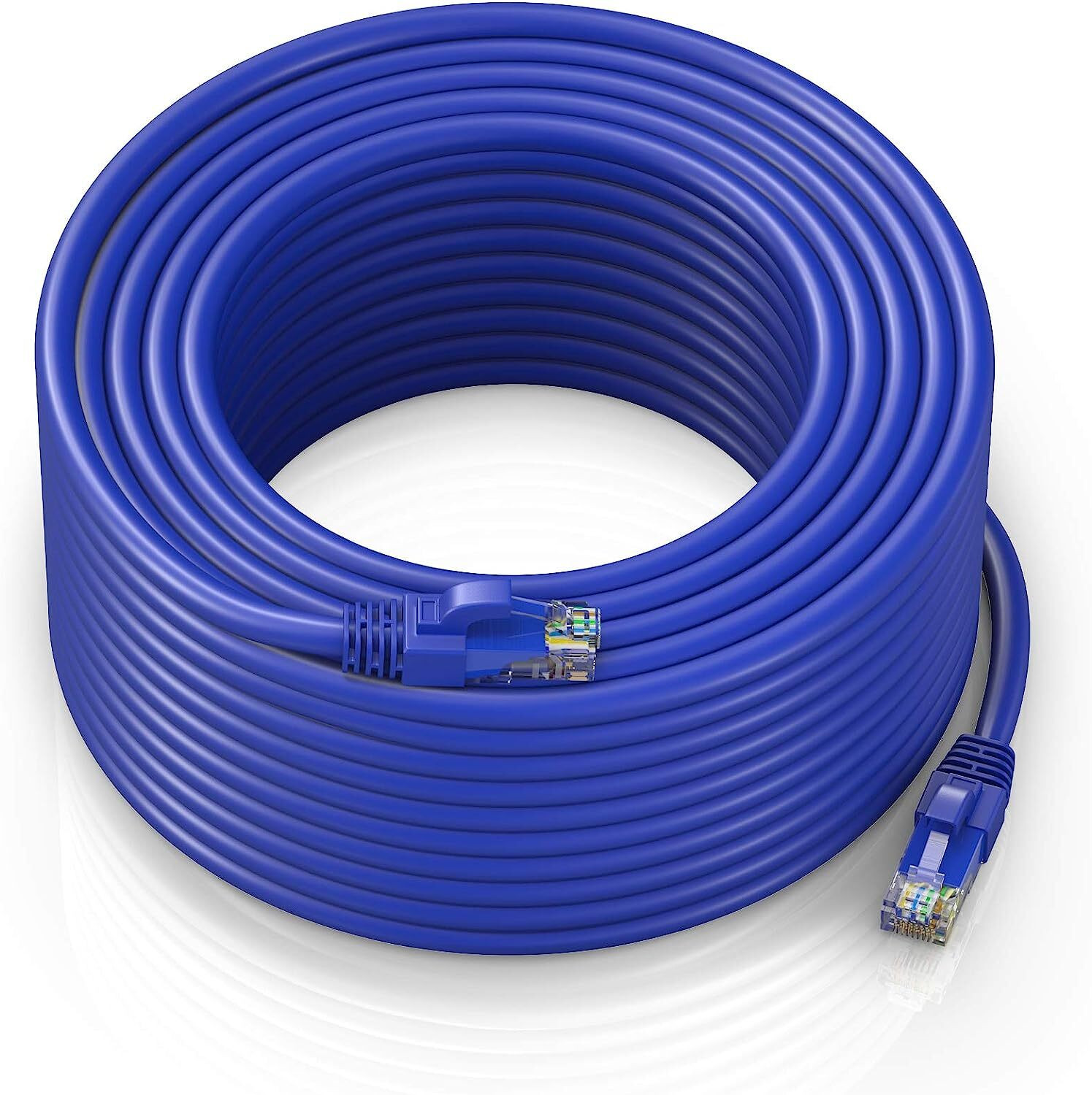 Image of Tech-X Ethernet Cable 50 m Cat6 Ethernet Cable,50M High Speed 550MHZ /10Gigabit Speed UTP LAN Cable Yellow (Compatible with ROUTER, Yellow, One Cable, RJ-45 To RJ-45)