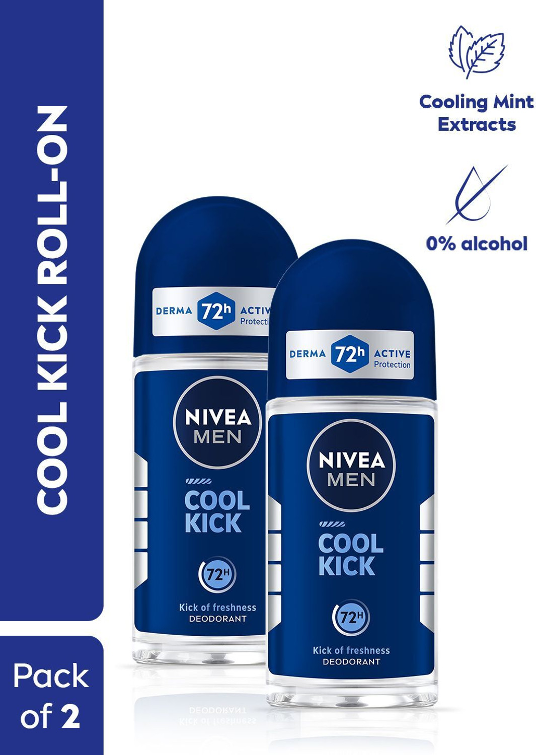 NIVEA Coolkick Deodorant Roll-on - For Men