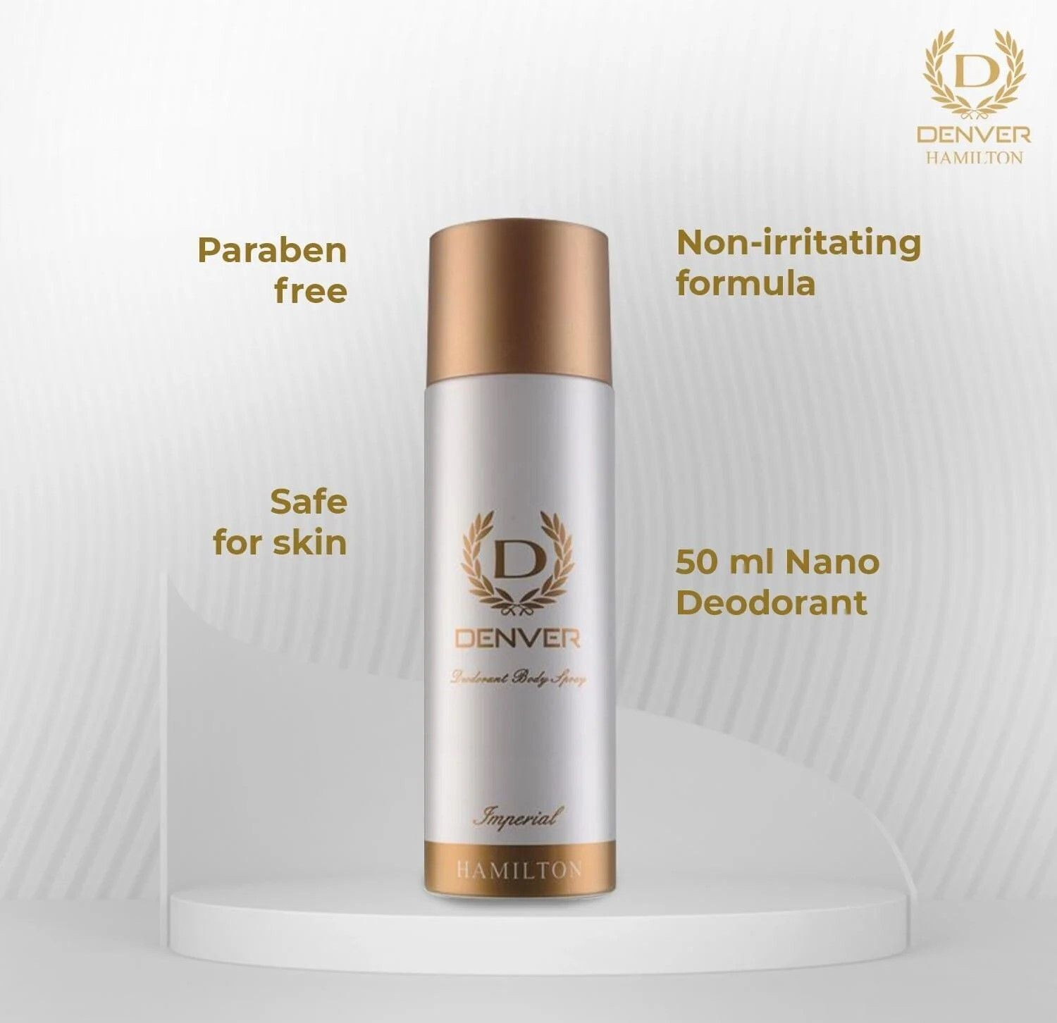 Image of DENVER Hamilton Imperial Provides 24-hour odor protection Body Deodorant Spray - For Men (165 ml)