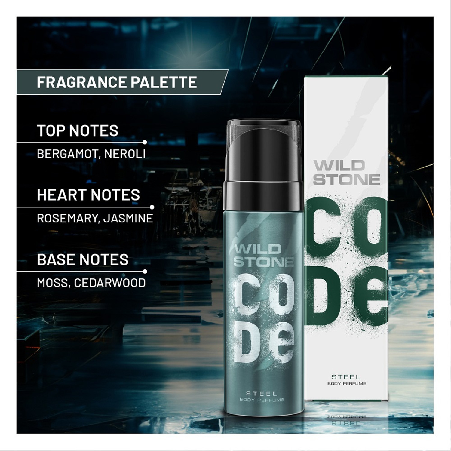 Image of Wild Stone Steel Deodorant Spray - For Men (240 ml, Pack of 2)